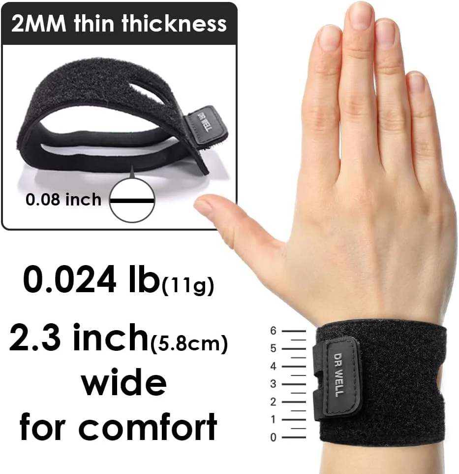 مچ بند نئوپرن فوق العاده باریک دکتر ول - قابل تنظیم با یک لمس، مناسب برای مچ دست چپ و راست. محافظ مچ دست فشاری راحت و آسان برای استفاده برای آقایان و بانوان، ساخت کره