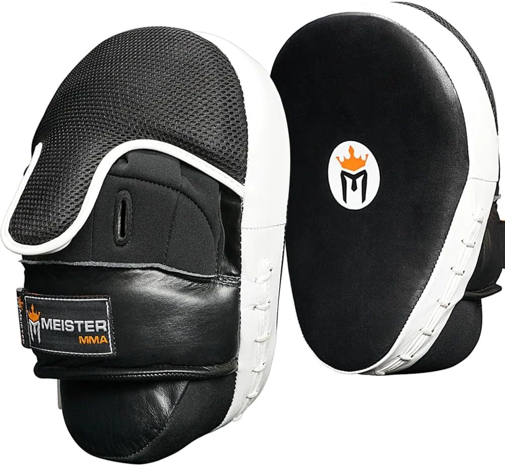 میت های فوکوس چرمی گاوی Meister با طراحی منحنی و محافظ مچ (جفت)