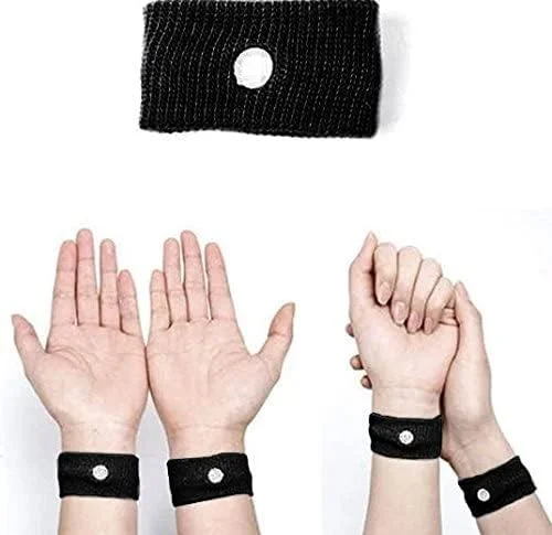 مچ بند ضد تهوع و بیماری حرکتی، مناسب برای تهوع صبحگاهی بارداری، مسافرت، ماشین، دریا و هواپیما، 2 عدد (خاکستری)