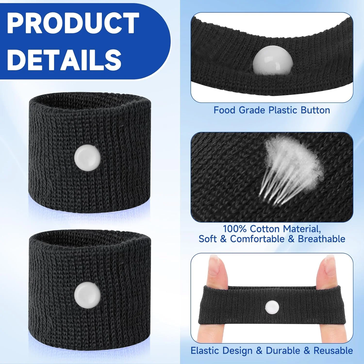 مچی بند ضد تهوع MEIYYJ، دو جفت مچی بند طب فشاری مسافرتی، مچی بند تسکین دهنده حالت تهوع برای بیماری صبحگاهی، مسافرت دریایی و ماشین گرفتگی