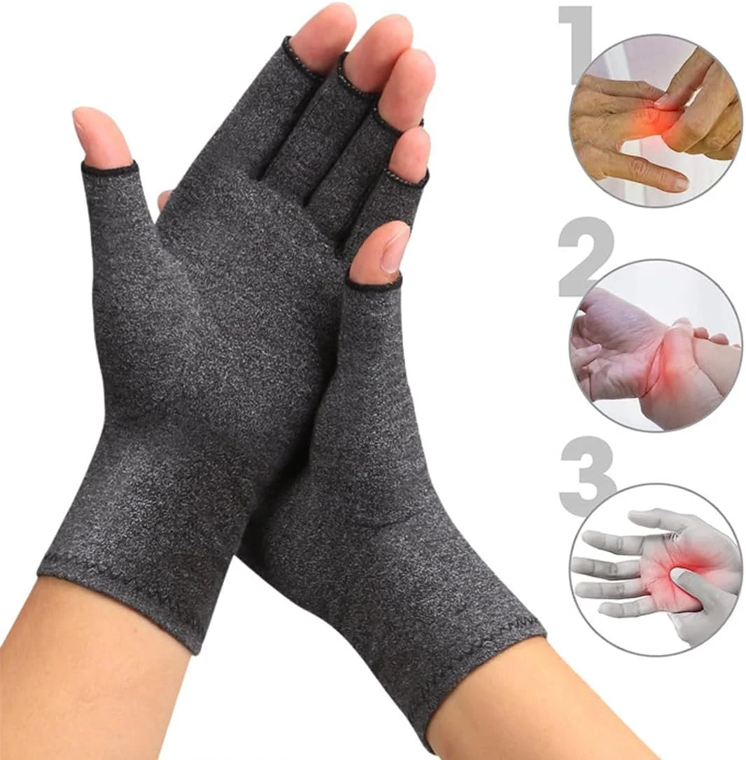 MKEAWWU 2 جفت دستکش آرتروز، دستکش بدون انگشت، دستکش فشاری برای روماتیسم و آرتروز، دستکش فشاری تسکین دهنده درد برای روماتیسم، Rsi، تونل کارپال، درد مفاصل