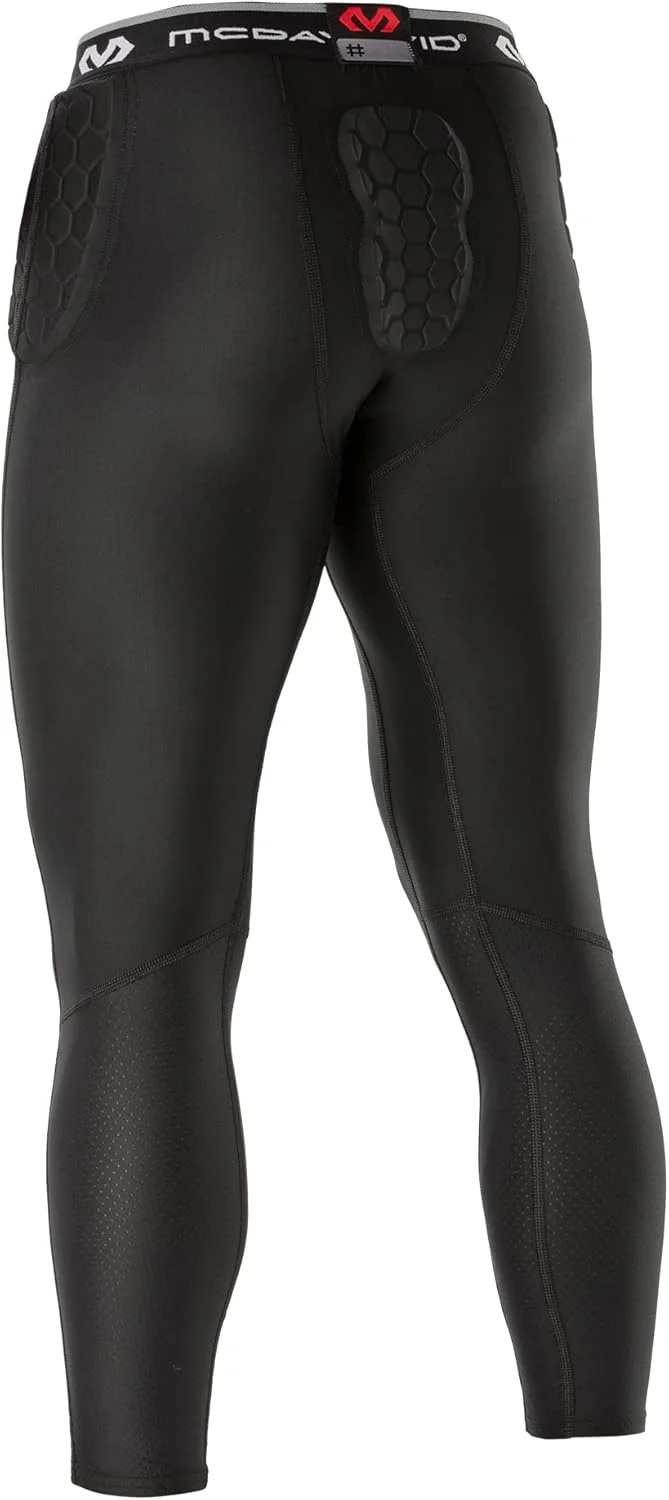 McDavid تایت سه ربع بسکتبال HEX مردانه/زنانه با پدهای لگن و دنبالچه BK XL (بسته 1 عددی)