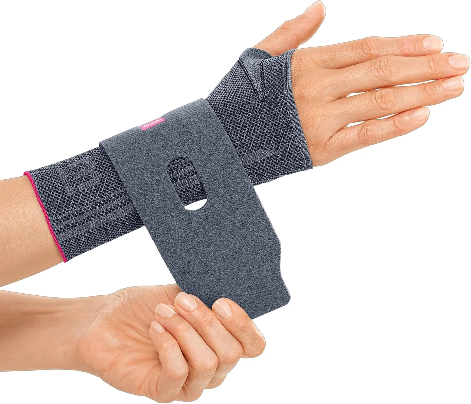 مچی بند طبی مدی Manumed Active - مچ بند دست چپ | نقره ای | سایز II | بانداژ فشاری برای تثبیت مچ دست