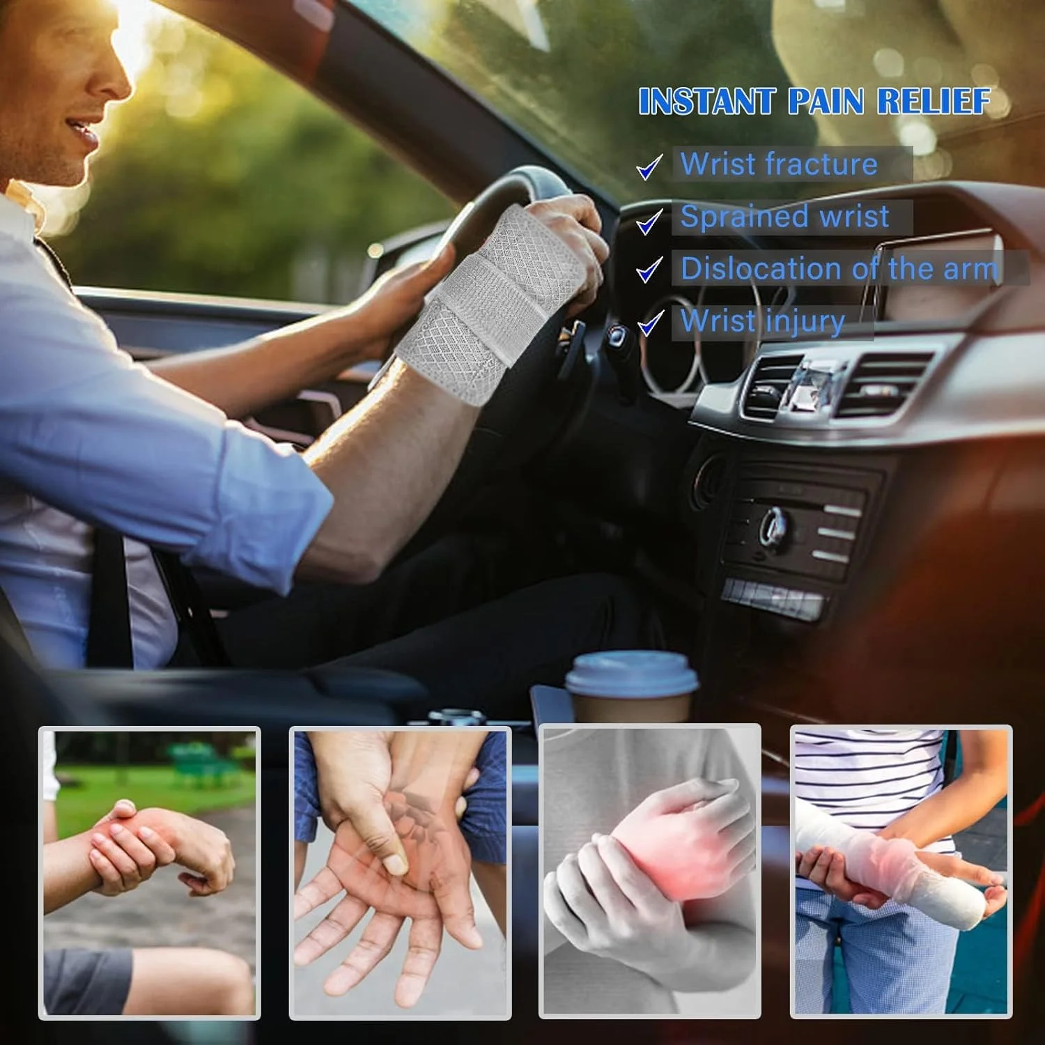 مچ بند قابل تنظیم تونل کارپال MAKINGTEC برای تسکین درد، آرتروز و حمایت از تاندونیت، унисекс، مناسب برای دست راست و چپ، سایز متوسط