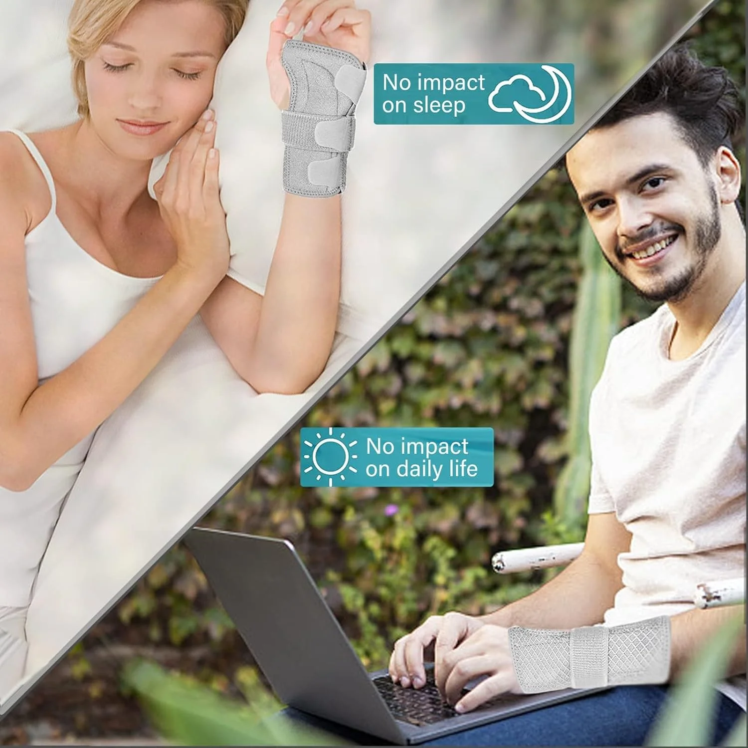 مچ بند قابل تنظیم تونل کارپال MAKINGTEC برای تسکین درد، آرتروز و حمایت از تاندونیت، унисекс، مناسب برای دست راست و چپ، سایز متوسط