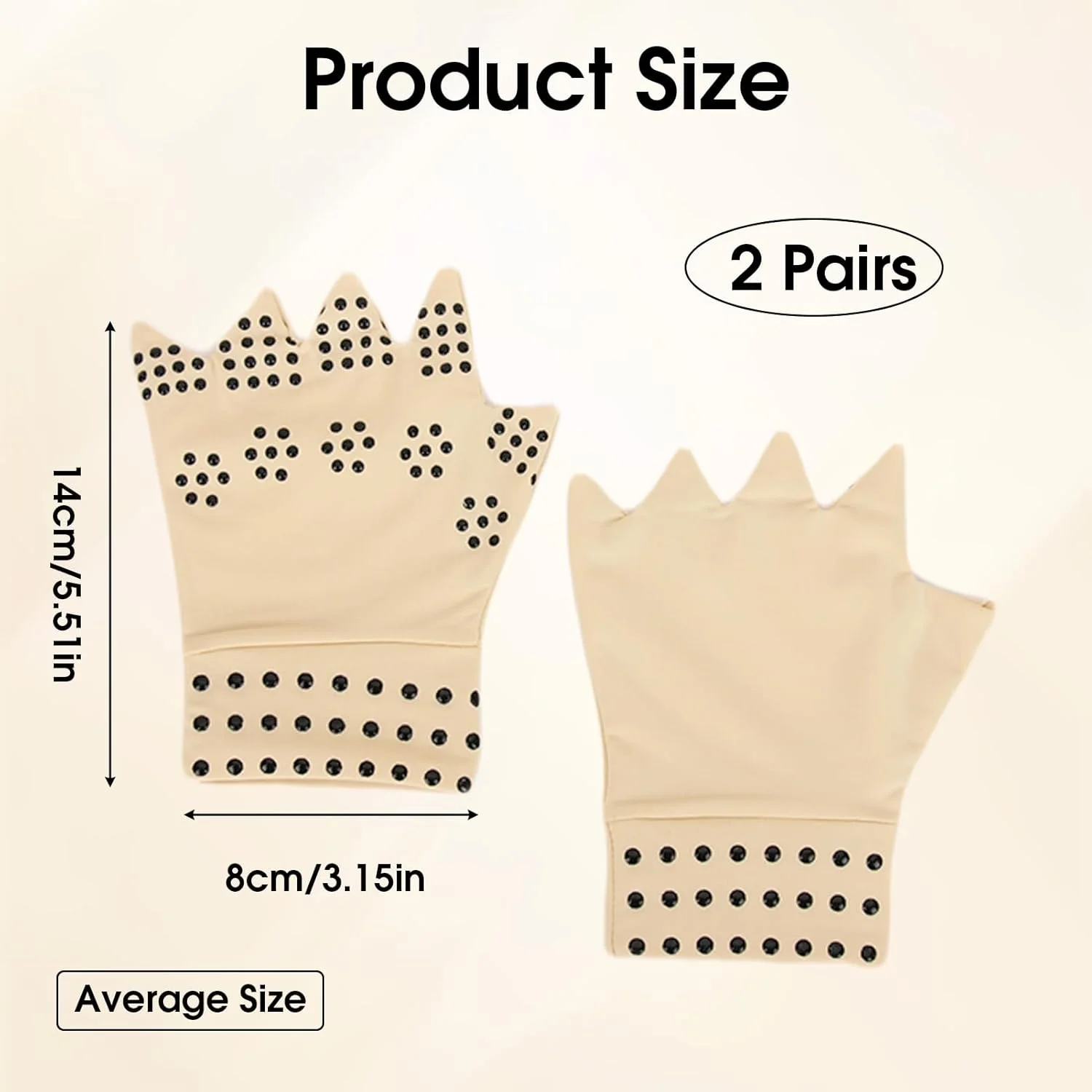 دستکش های مغناطیسی آرتروز kiki fancy – 2 جفت دستکش فشاری بدون انگشت برای آرتروز، درمان فشاری برای دست های آرتروزی زنان، تنفس پذیر و راحت