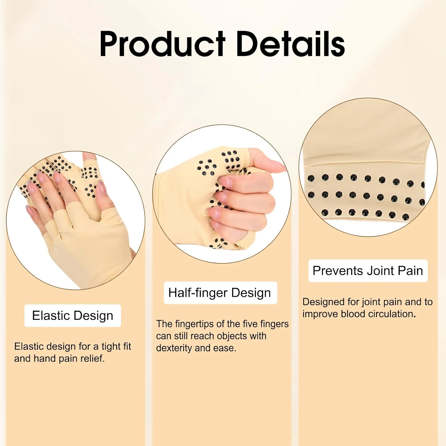 دستکش های مغناطیسی آرتروز kiki fancy – 2 جفت دستکش فشاری بدون انگشت برای آرتروز، درمان فشاری برای دست های آرتروزی زنان، تنفس پذیر و راحت