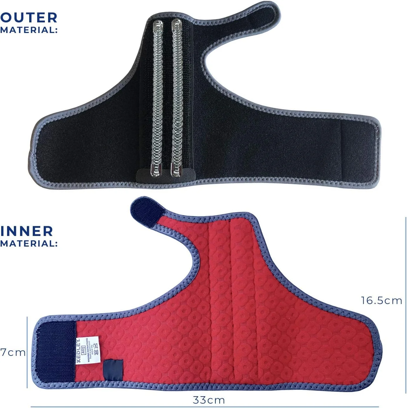 مچ بند و شست طبی Kedley برای دست راست و چپ | بریس نئوپرن با دو آتل فلزی قابل جابجایی برای تنظیم سطح | پشتیبانی برای تنوسینوویت دکوروان، آرتریت و تاندونیت مچ بند و شست طبی Kedley برای دست راست و چپ | بریس نئوپرن با دو آتل فلزی قابل جابجایی برای تنظیم سطح | پشتیبانی برای تنوسینوویت دکوروان، آرتریت و تاندونیت