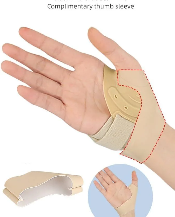 نگهدارنده مفصل CMC انگشت شست - پلاستیک نرم و سخت - همراه با آستین فشاری انگشت شست، مفصل CMC انگشت شست را بدون محدود کردن عملکرد دست تثبیت می کند (پوست، چپ - S)