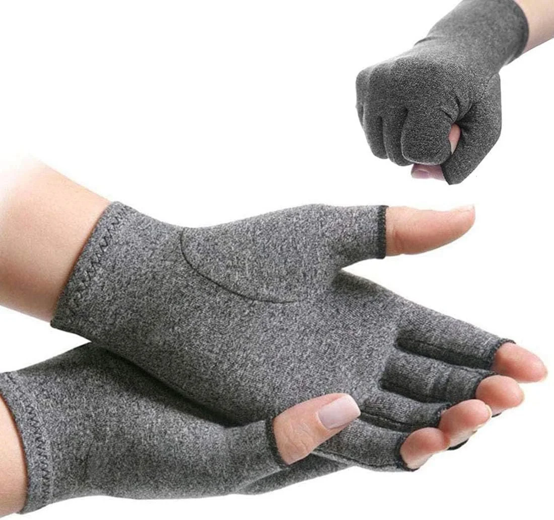 دستکش های ضد آرتروز Joyzzz، دستکش های فشاری بدون انگشت برای تسکین درد آرتروز، دستکش های نخی تنفسی با ایجاد گرما و پشتیبانی برای مفاصل دست