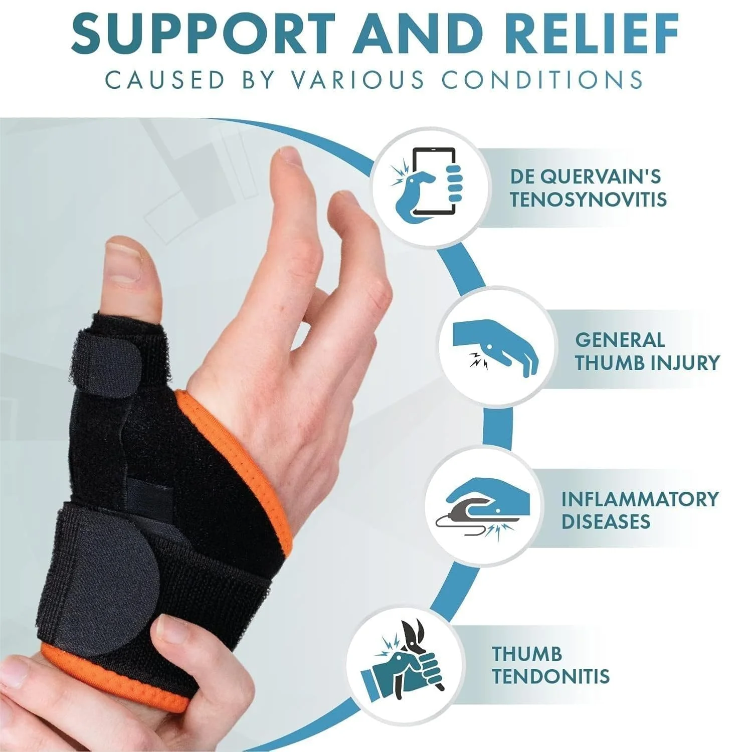 مچ بند KASTWAVE، آتل ساپورت ارتوپدی قابل تنظیم برای درد، تسکین تونل کارپال، آرتروز، رگ به رگ شدن، آسیب دیدگی، پشتیبانی شب و روز برای مردان و زنان، مناسب دست راست