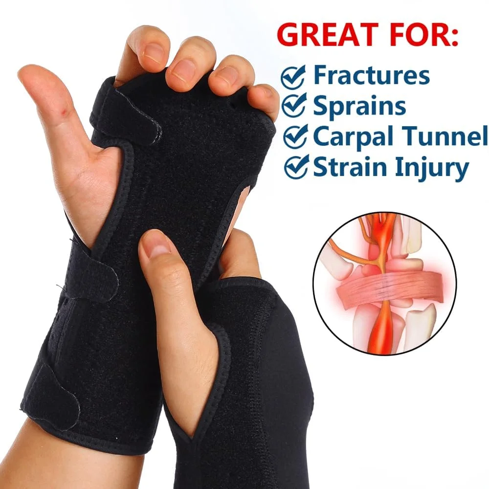 مچ بند تونل کارپال KASTWAVE، مچ بند خواب شبانه با آتل و بالشتک کف دست - مناسب برای هر دو دست - برای حمایت، تونل کارپال، تاندونیت، آسیب مچ دست و درد (بسته 1 عددی)