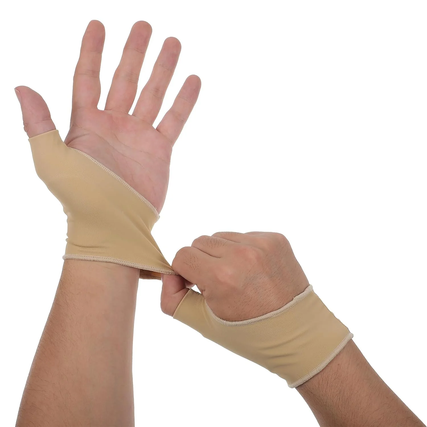آستین فشاری مچ دست و شست Josojoou، 2 جفت، آستر دستکش آتل نرم شست، مچ بند ارگونومیک برای محافظت و تسکین درد آرتروز