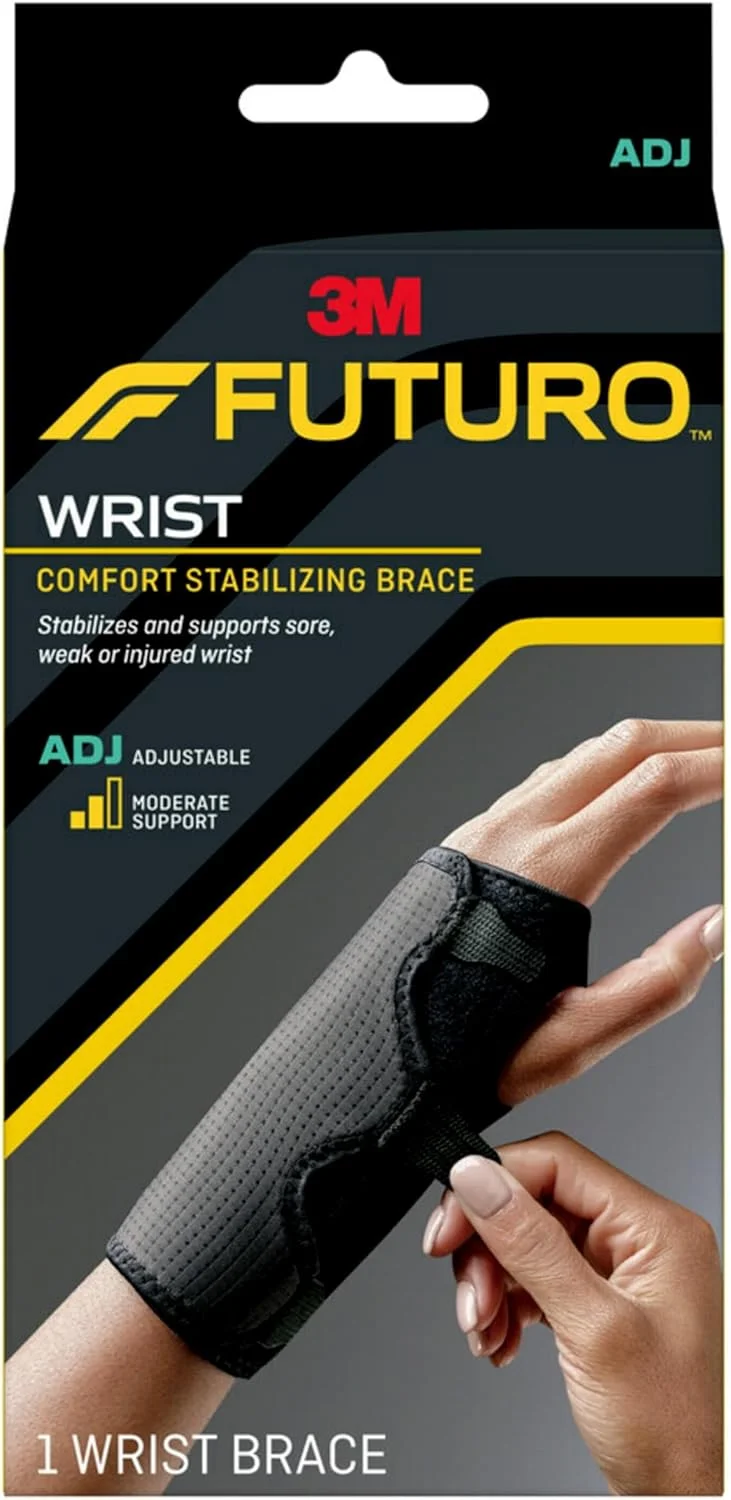 مچ بند طبی فوتورو مدل Comfort Stabilizing با سایز قابل تنظیم، 1 عدد در بسته | رنگ مشکی | 10770ENR | تثبیت کننده و پشتیبان مچ دست آسیب دیده، ضعیف و دردناک | پشتیبانی متوسط | مچ بند