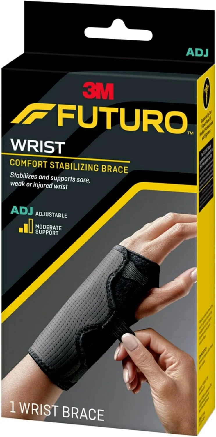 مچ بند طبی فوتورو مدل Comfort Stabilizing با سایز قابل تنظیم، 1 عدد در بسته | رنگ مشکی | 10770ENR | تثبیت کننده و پشتیبان مچ دست آسیب دیده، ضعیف و دردناک | پشتیبانی متوسط | مچ بند