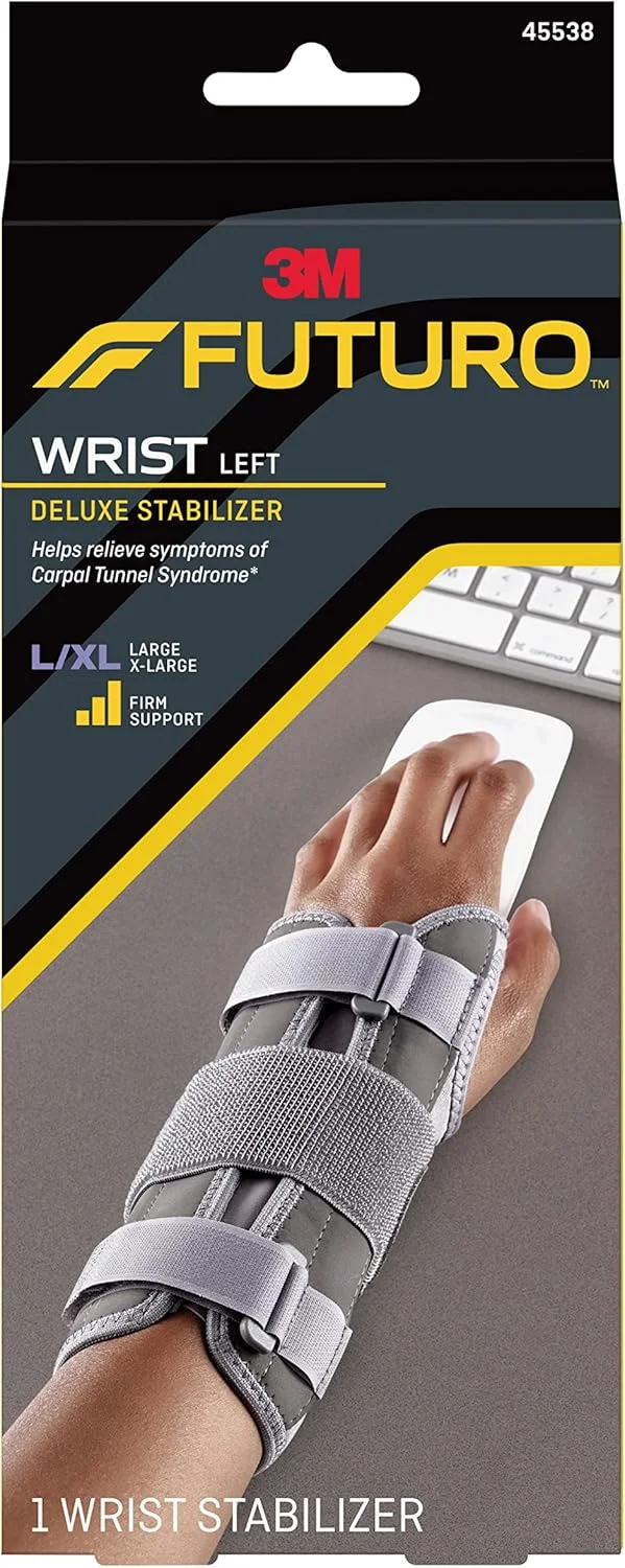 مچ بند طبی فوتورو دلوکس دست چپ سایز بزرگ/خیلی بزرگ، یک عدد در بسته | رنگ خاکستری | 45538ENT | کمک به تسکین علائم درد | حمایت محکم | پشتیبانی مچ