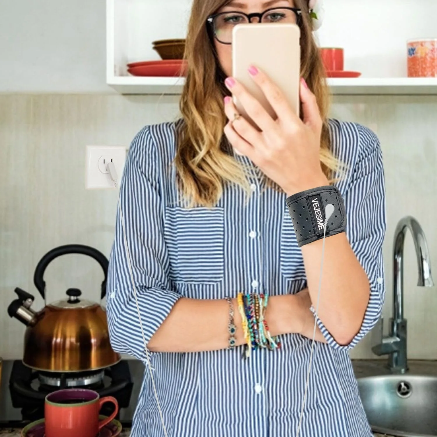 بند اتصال به زمین، محافظ مچ دست برای اتصال به زمین برای مردان و زنان، مچ بند حمایتی برای اتصال به زمین، چرم مصنوعی کربن رسانا برای خواب بهتر، تسکین درد و التهاب