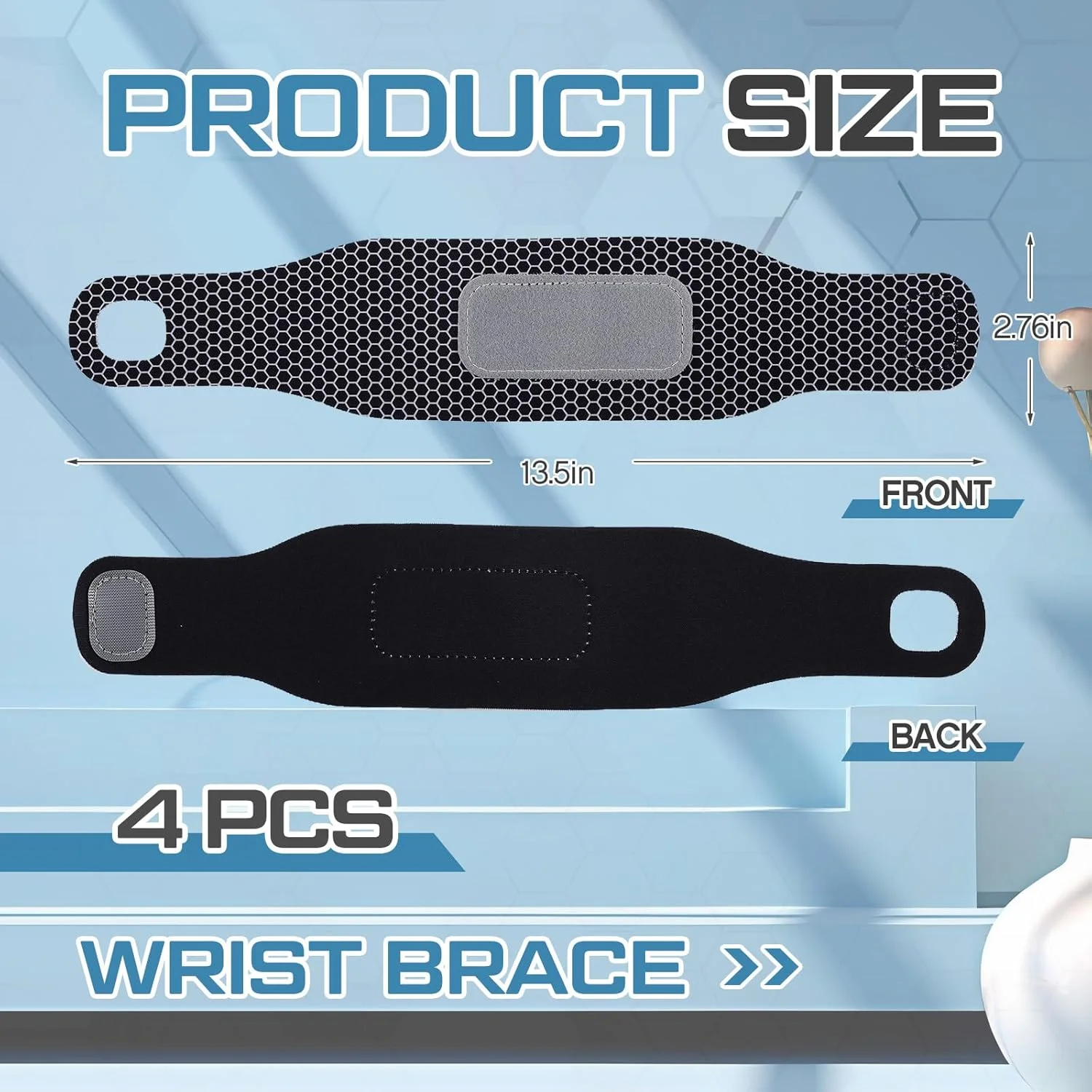 گایسریلی 4 عدد مچ بند فوق العاده نازک، پشتیبانی فشاری مچ دست، باندهای الاستیک قابل تنظیم و تنفسی برای تسکین درد تونل کارپال، آرتروز، تاندونیت، دست راست و چپ، مردان و زنان (مشکی)