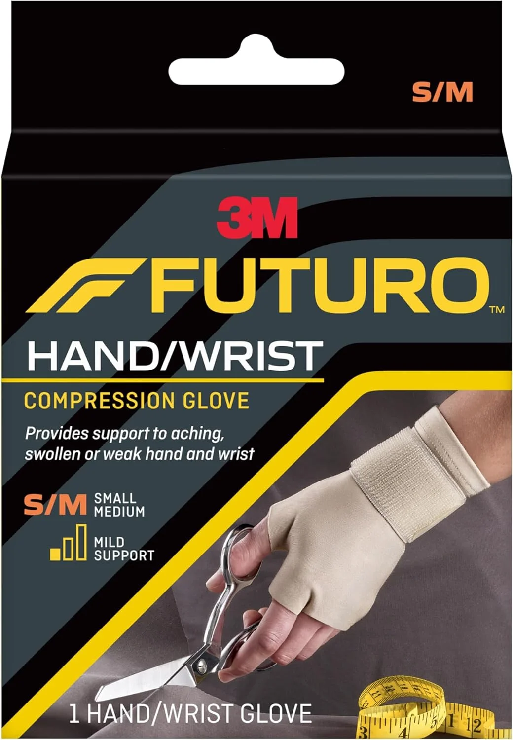 دستکش فشاری فوتورو (مچ بند) سایز S/M، 1 عدد در بسته | رنگ بژ | 09183ENR | ارائه دهنده پشتیبانی برای دست و مچ دست دردناک، متورم یا ضعیف | پشتیبانی ملایم | مچ بند