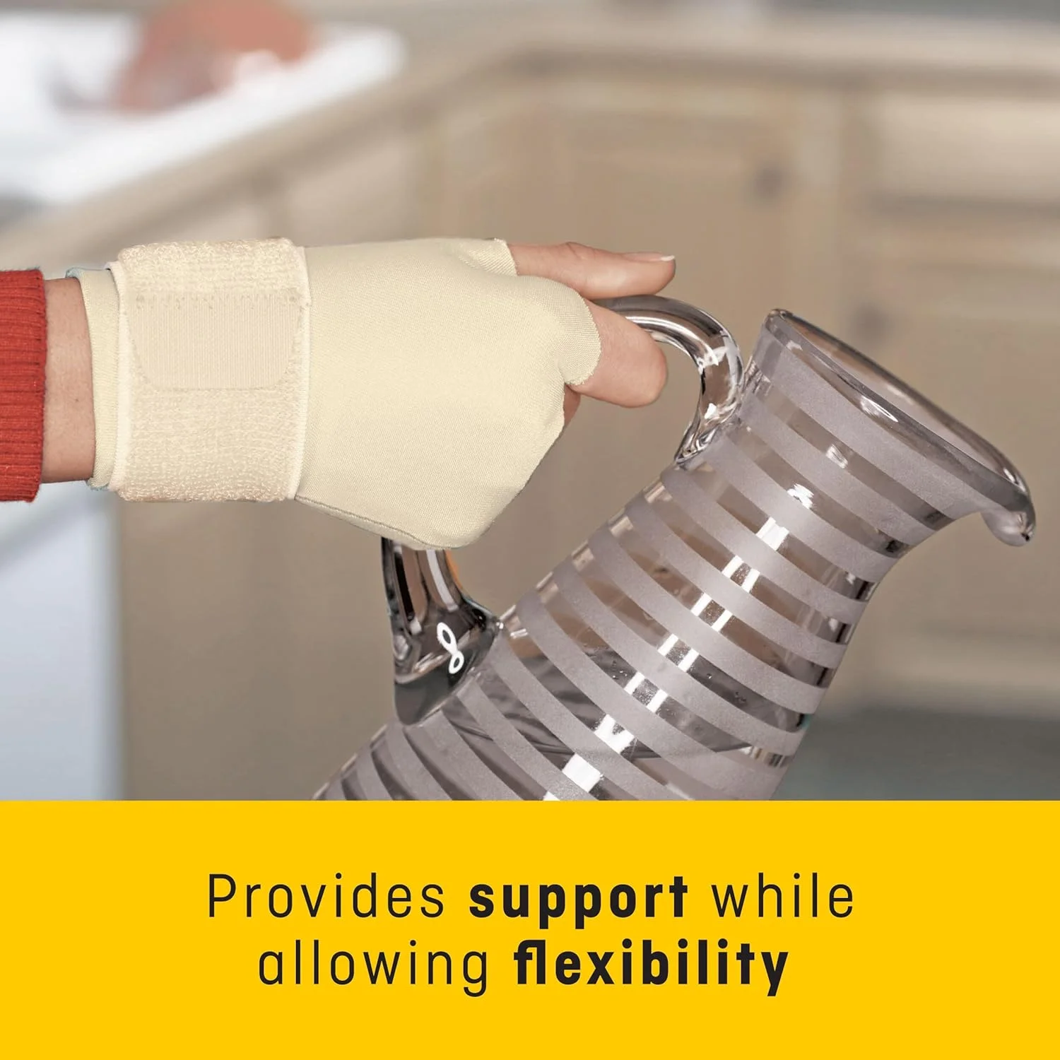 دستکش فشاری فوتورو (مچ بند) سایز S/M، 1 عدد در بسته | رنگ بژ | 09183ENR | ارائه دهنده پشتیبانی برای دست و مچ دست دردناک، متورم یا ضعیف | پشتیبانی ملایم | مچ بند