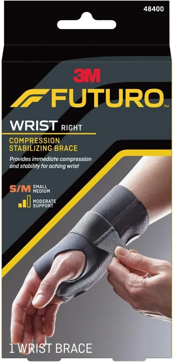مچ بند طبی فوتورو، دست راست، سایز کوچک/متوسط، یک عدد در بسته | رنگ خاکستری تیره | 48400ENR | ایجاد فشردگی و ثبات فوری برای مچ دردناک | پشتیبانی از مچ