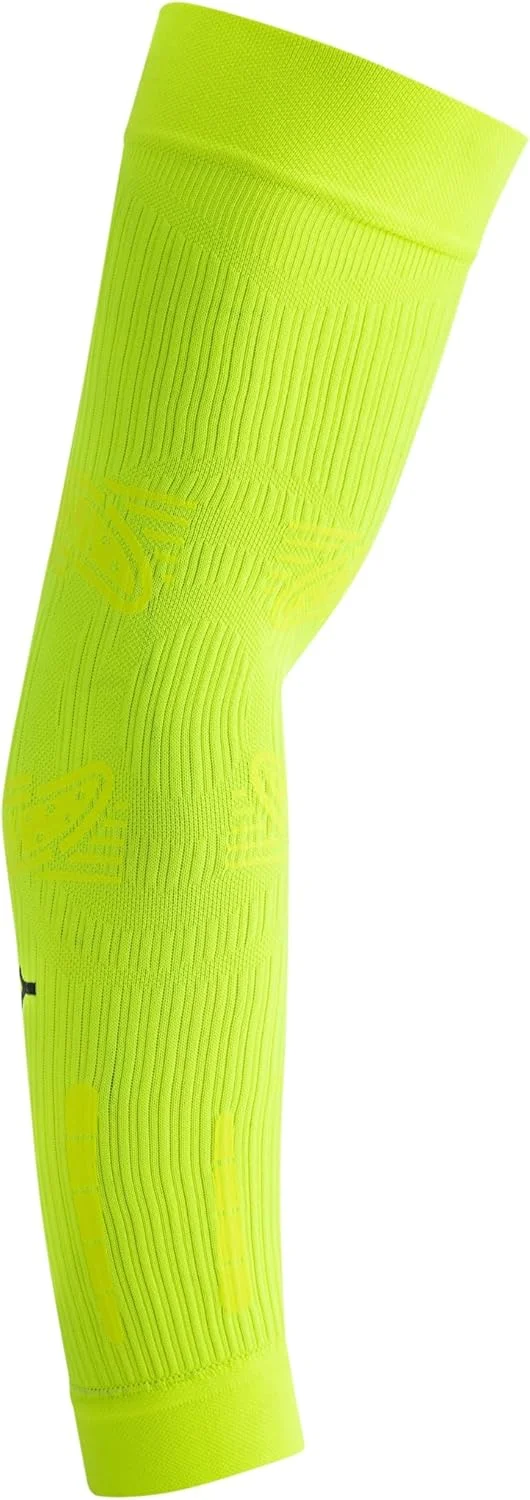 آستین ورزشی بیومکانیکی FLOKY مدل No Strain، بسته 2 عددی، مناسب تنیس، پدل، بسکتبال، کاهش لرزش، پشتیبانی از آرنج و ساعد، آستین فشاری تثبیت کننده تاندون ها و عضلات، نئون زرد، L-XL