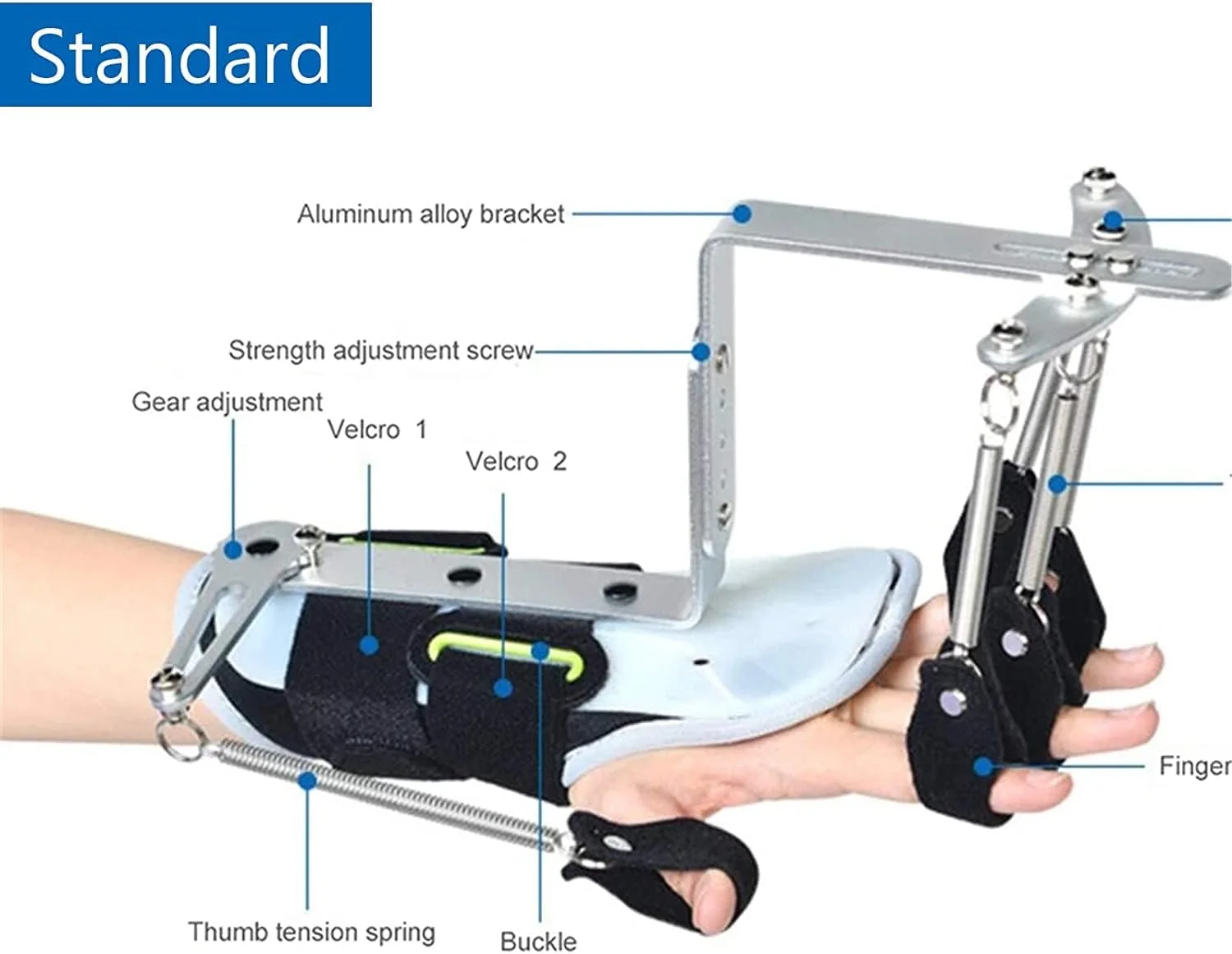 ارتز دینامیکی انگشت اصلاح کننده مچ و انگشت، آتل انگشت، ابزار تمرین ترمیم دست برای مراقبت از دست