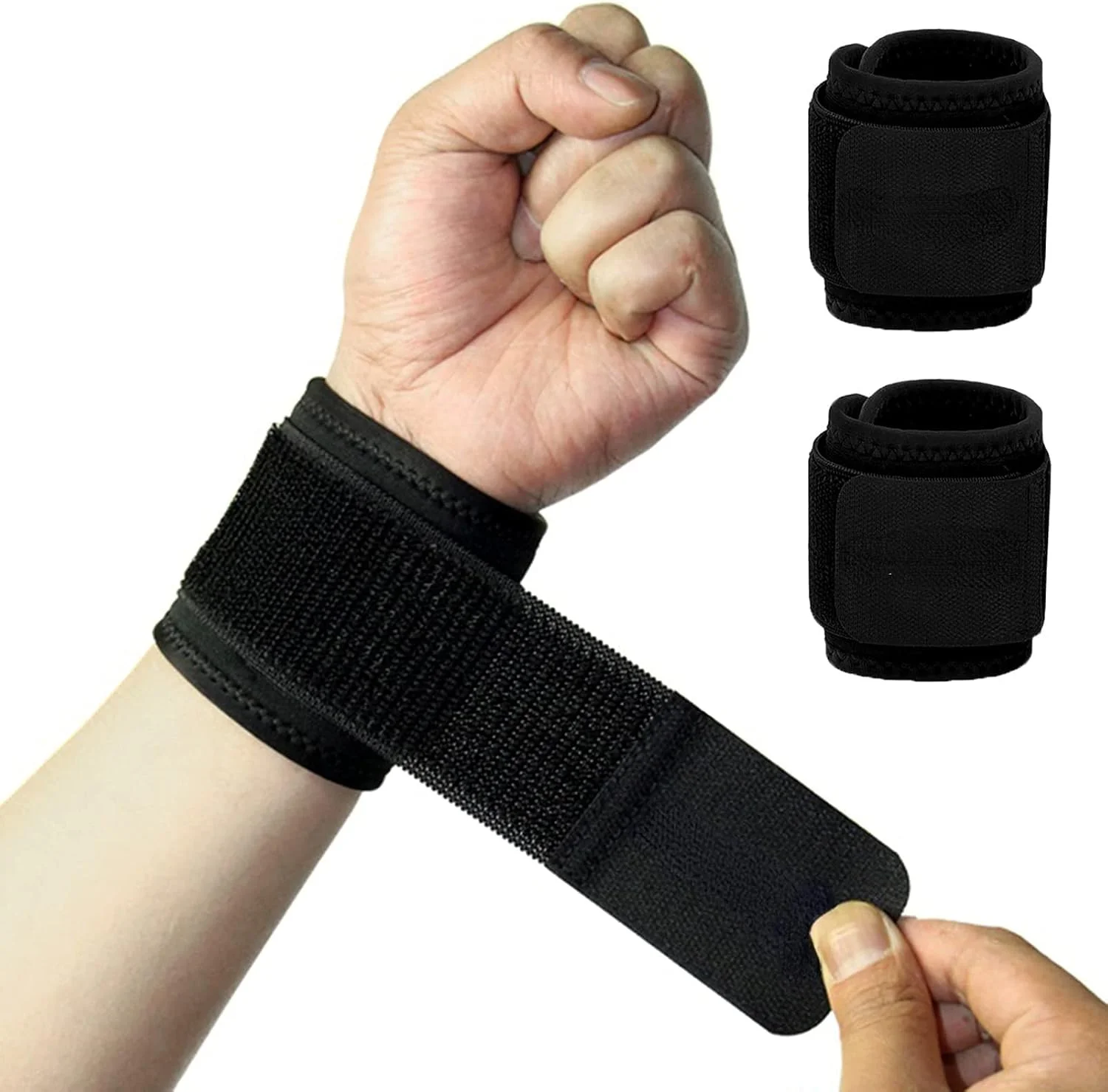 بسته 2 عددی بند فشاری مچ دست FDTY و مچ بند ورزشی برای تناسب اندام، وزنه برداری، تاندونیت، آرتریت تونل کارپال، تسکین درد مچ دست - قابل استفاده در هر مکان - унисекс، قابل تنظیم