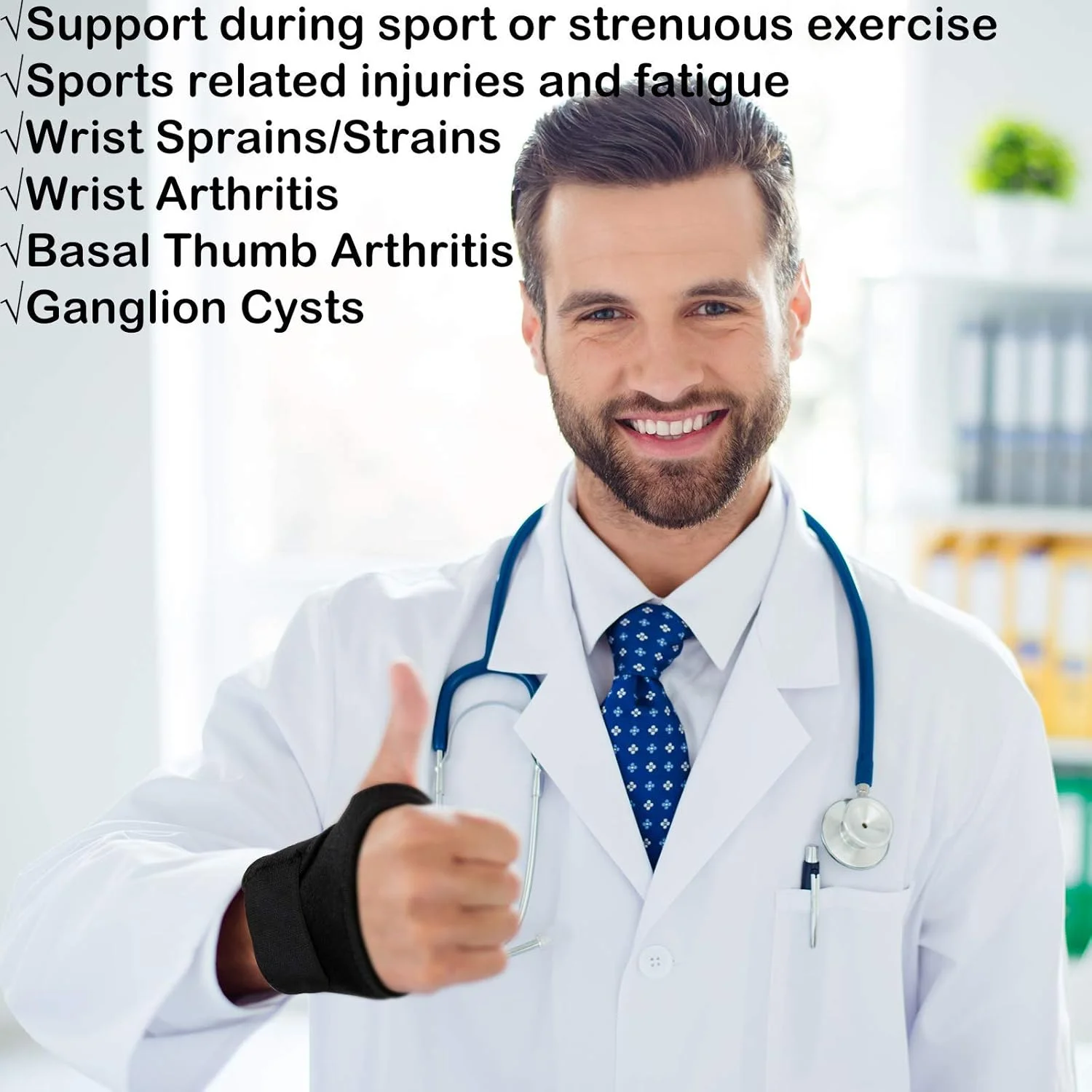 مچ بند تونل کارپال FDTY برای تاندونیت و آرتریت، ساپورت مچ دست با قابلیت تنظیم فشردگی با یک دست برای تسکین ناراحتی - دارای آستر راحت، مناسب برای هر دو دست (2 عدد)