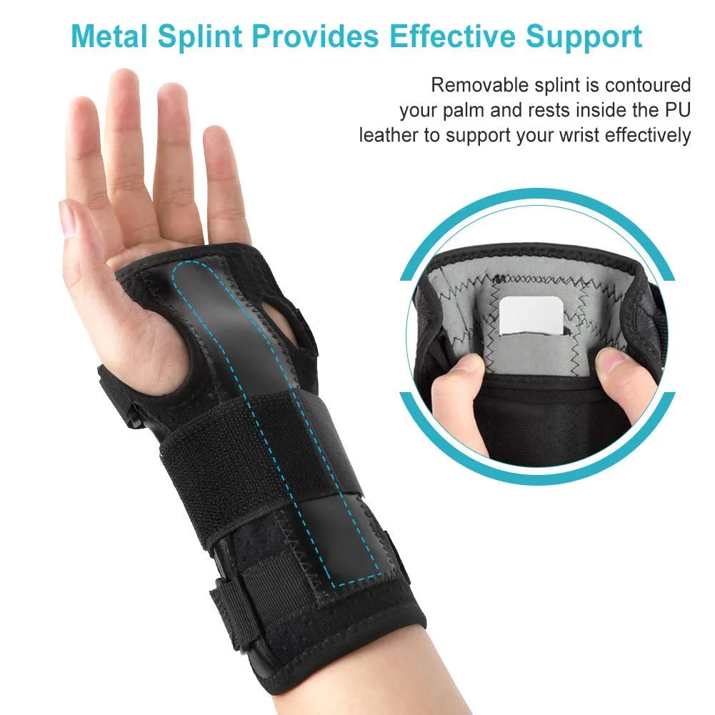 مچ بند FDTY برای سندرم تونل کارپال، تثبیت کننده مچ دست، محافظ مچ دست برای دست چپ و راست با آتل جداشدنی و بندهای الاستیک قابل تنظیم