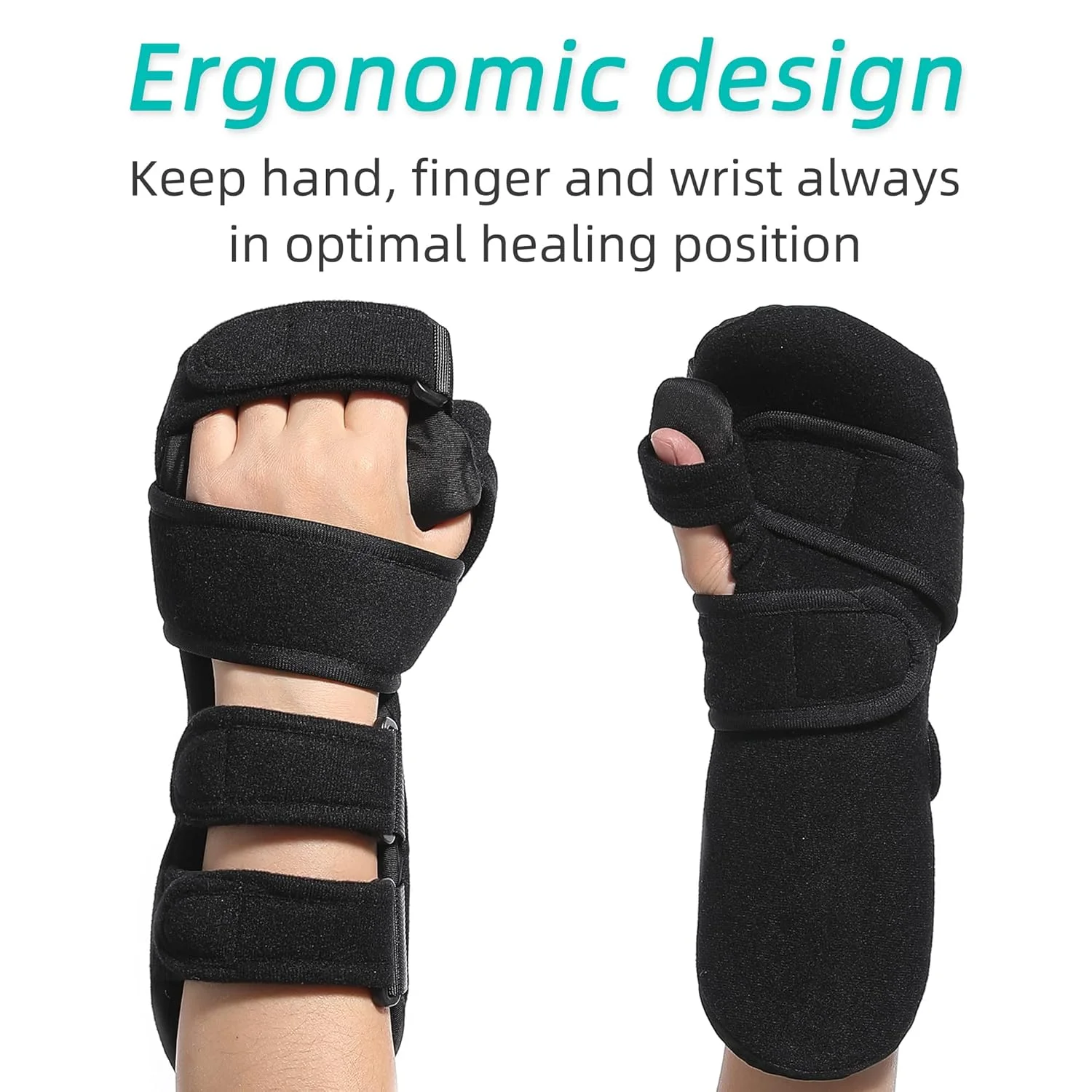 Fanwer Resting Hand Splint with Finger Separators - Hand Brace for Finger Contractures - Night Immobilizer Support for Carpal Tunnel Wrist Pain - Thumb Stabilizer Strap For Correction & Comfort (Left) Fanwer Resting Hand Splint with Finger Separators - Hand Brace for Finger Contractures - Night Immobilizer Support for Carpal Tunnel Wrist Pain - Thumb Stabilizer Strap For Correction & Comfort (Left)