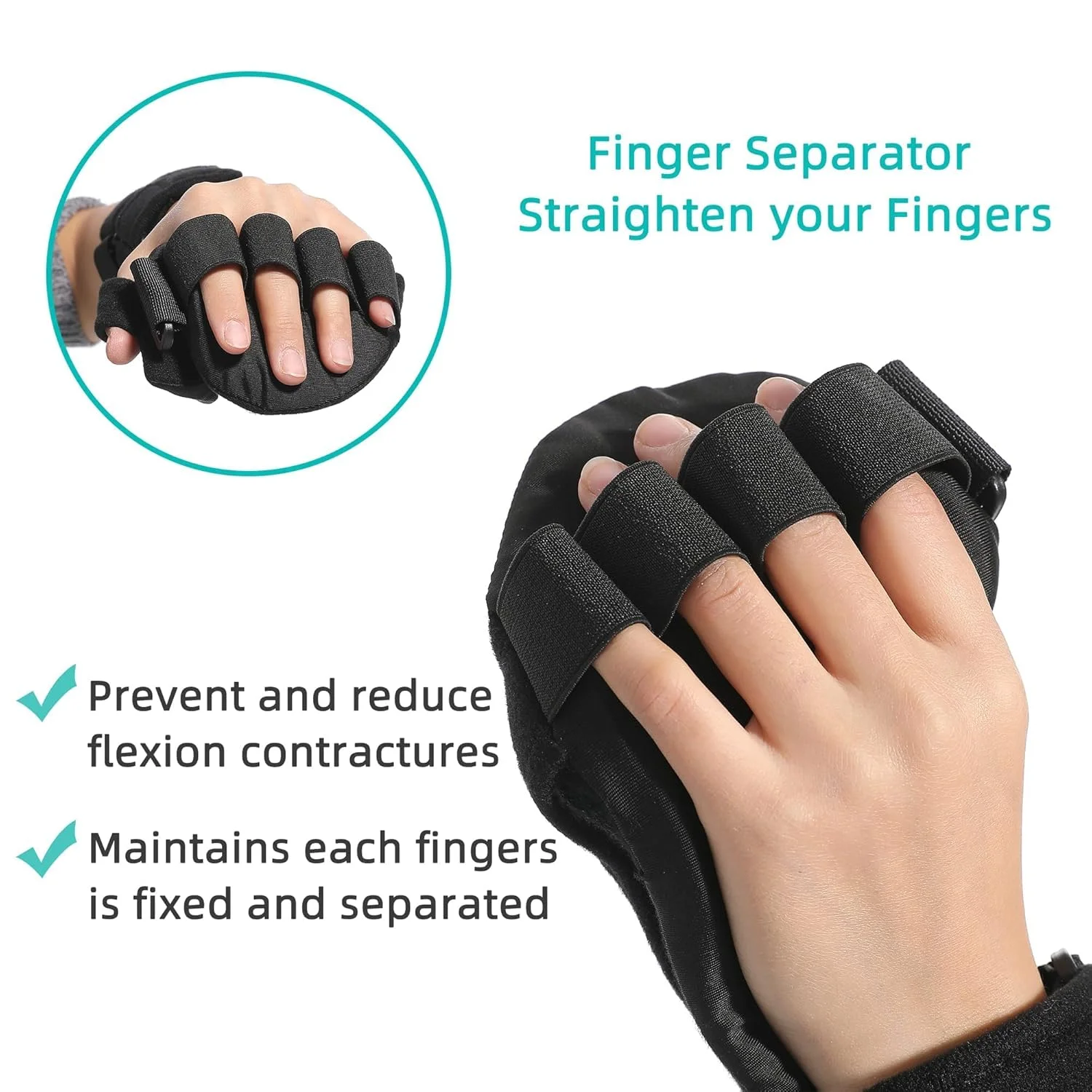 Fanwer Resting Hand Splint with Finger Separators - Hand Brace for Finger Contractures - Night Immobilizer Support for Carpal Tunnel Wrist Pain - Thumb Stabilizer Strap For Correction & Comfort (Left) Fanwer Resting Hand Splint with Finger Separators - Hand Brace for Finger Contractures - Night Immobilizer Support for Carpal Tunnel Wrist Pain - Thumb Stabilizer Strap For Correction & Comfort (Left)