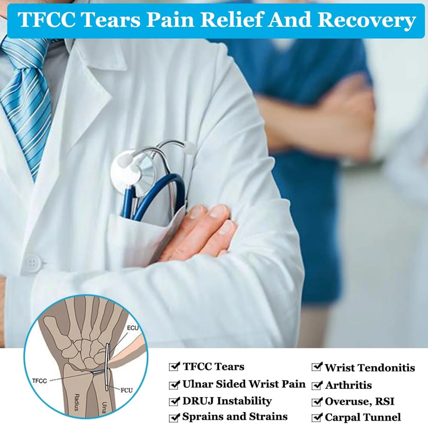 مچ بند اکسفور، مچ بند الاستیک با بند، ایده آل برای رگ به رگ شدن، آسیب دیدگی یا استفاده ورزشی بدون میله فلزی، پشتیبانی بدون محدود کردن انعطاف پذیری، مناسب برای هر دو مچ دست (L(5.2"-8.2")) مچ بند اکسفور، مچ بند الاستیک با بند، ایده آل برای رگ به رگ شدن، آسیب دیدگی یا استفاده ورزشی بدون میله فلزی، پشتیبانی بدون محدود کردن انعطاف پذیری، مناسب برای هر دو مچ دست (L(5.2"-8.2"))