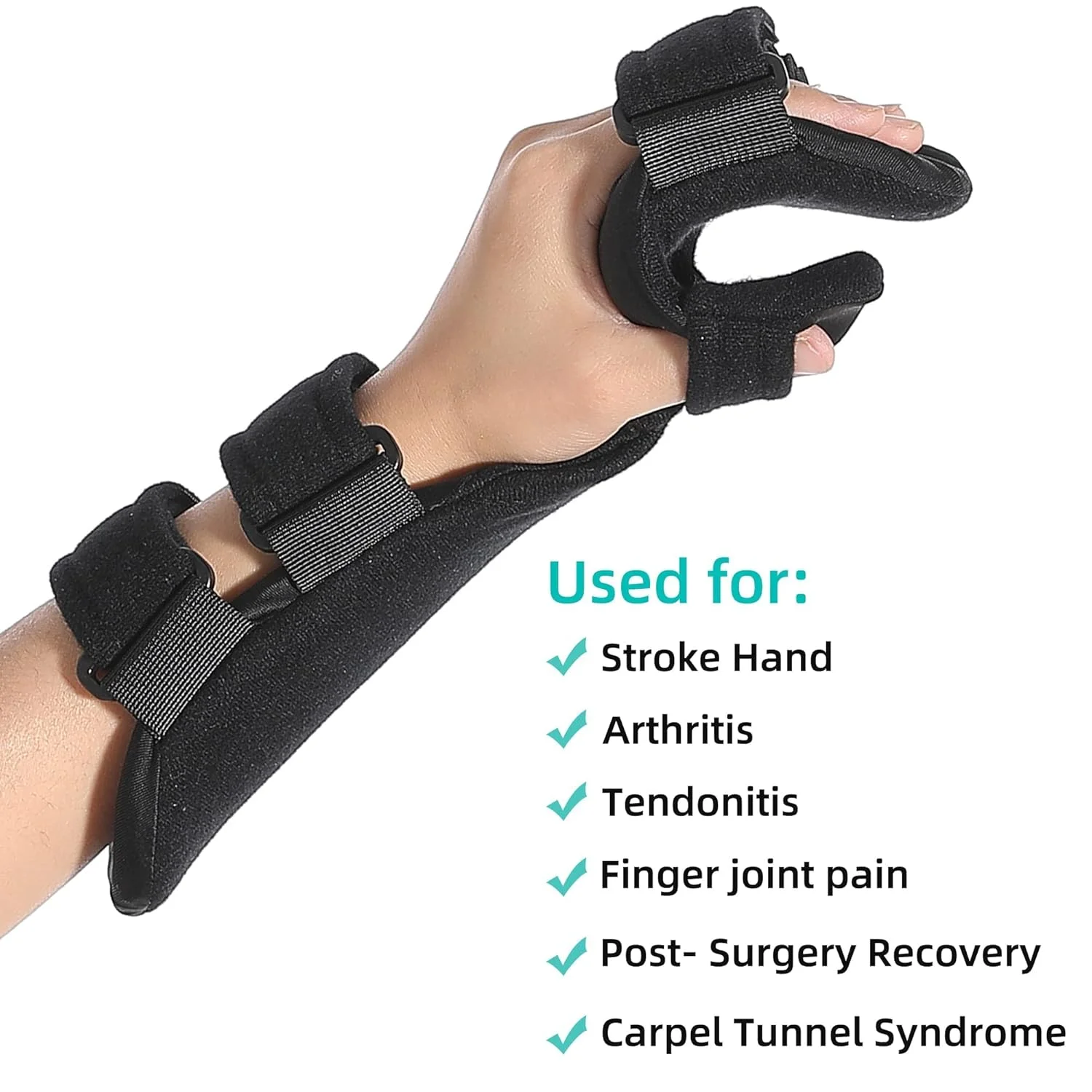 Fanwer Resting Hand Splint with Finger Separators - Hand Brace for Finger Contractures - Night Immobilizer Support for Carpal Tunnel Wrist Pain - Thumb Stabilizer Strap For Correction & Comfort (Left) Fanwer Resting Hand Splint with Finger Separators - Hand Brace for Finger Contractures - Night Immobilizer Support for Carpal Tunnel Wrist Pain - Thumb Stabilizer Strap For Correction & Comfort (Left)
