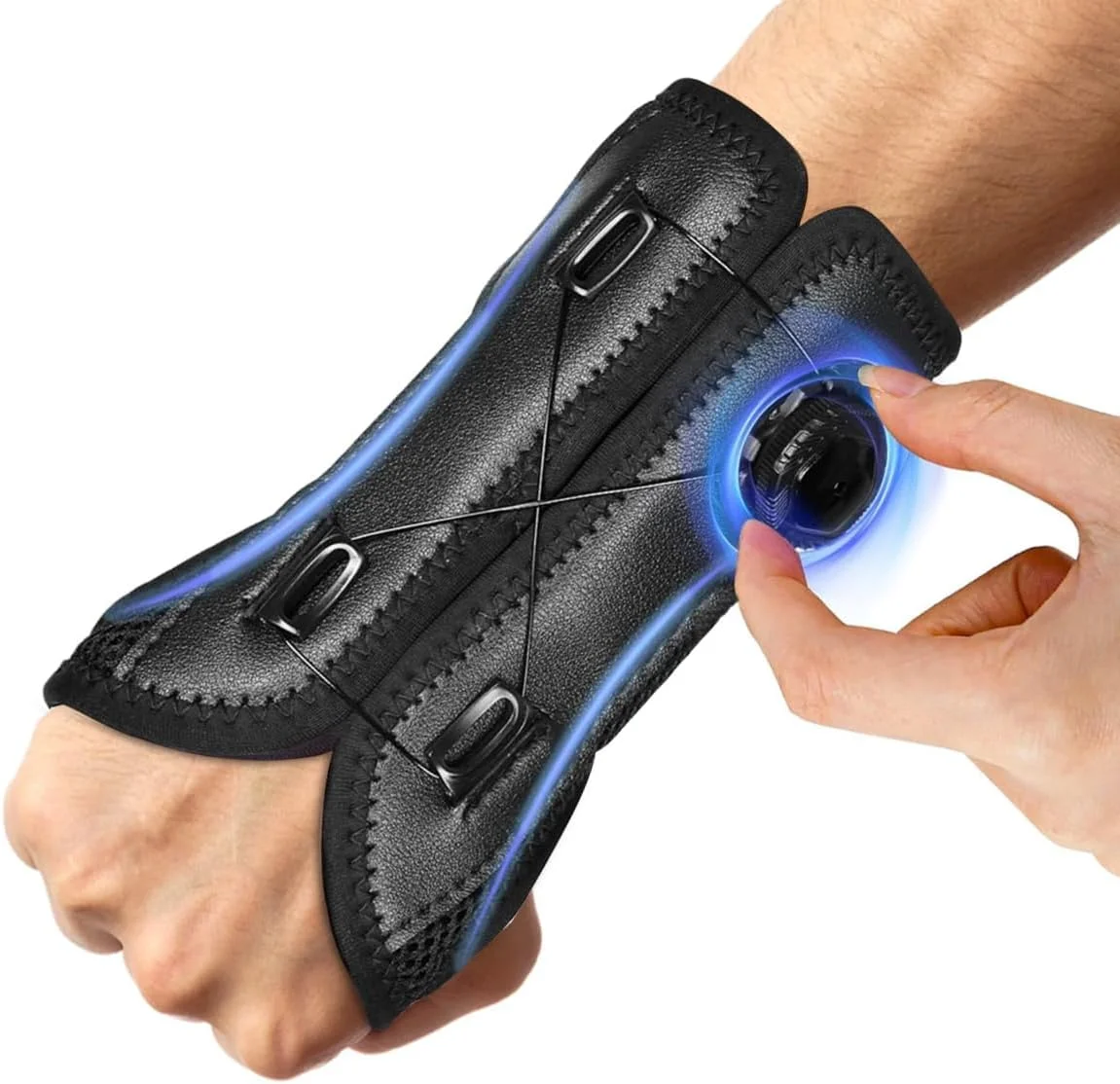 مچ بند النگانت بوت با دستگیره قابل تنظیم برای تونل کارپال، مناسب برای دست چپ و راست، مچ بند با آتل فلزی - مچ بند برای تسکین درد، آسیب ها و رگ به رگ شدن