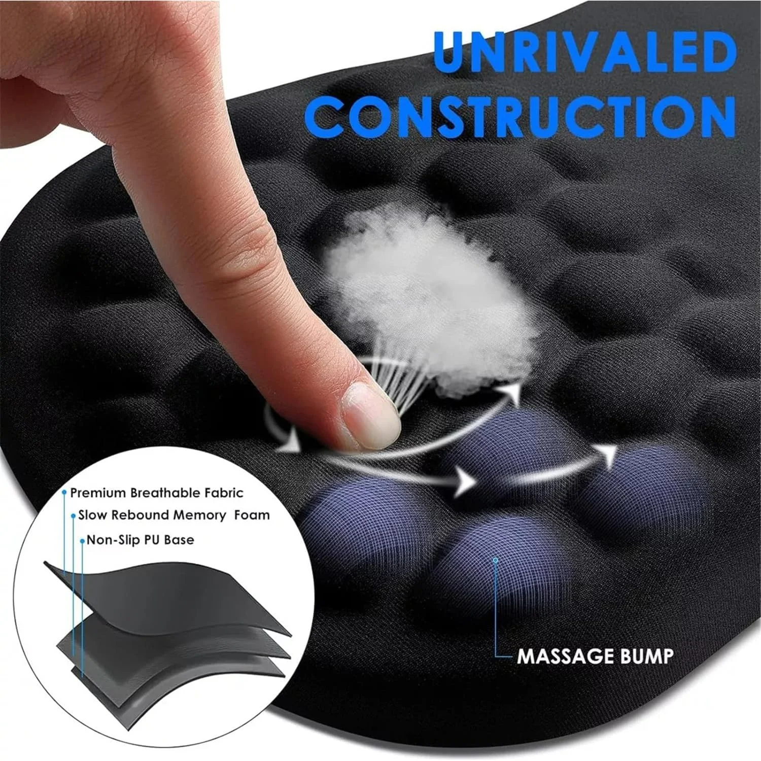 پد محافظ مچ دست ارگونومیک ماساژ فوم حافظه دار ژله ای با پایه PU ضد لغزش، تسکین دهنده درد، خستگی، سندرم تونل کارپال، پشتیبانی از کف دست، سطح صاف برای موقعیت یابی دقیق ماوس، مناسب برای استفاده اداری و کامپیوتر پد محافظ مچ دست ارگونومیک ماساژ فوم حافظه دار ژله ای با پایه PU ضد لغزش، تسکین دهنده درد، خستگی، سندرم تونل کارپال، پشتیبانی از کف دست، سطح صاف برای موقعیت یابی دقیق ماوس، مناسب برای استفاده اداری و کامپیوتر