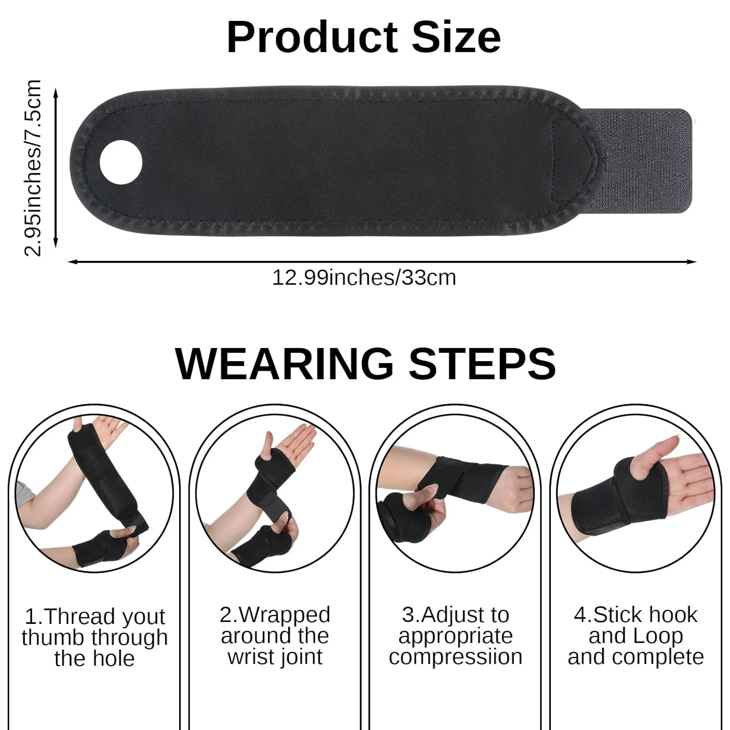 مچ بند ElevateTech، 4 عدد مچ بند برای تونل کارپال، بندهای فشاری، پشتیبانی از دست، پشتیبانی مچ قابل تنظیم، تسکین درد برای ورزش و تمرینات بدنسازی (مشکی)