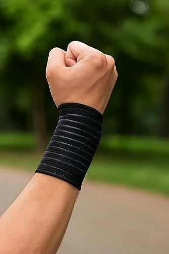 مچ بند مشکی قابل تنظیم فیتو برای تناسب اندام - مچ بند راحت و بادوام برای وزنه برداری، باشگاه و ورزش، سایز آزاد