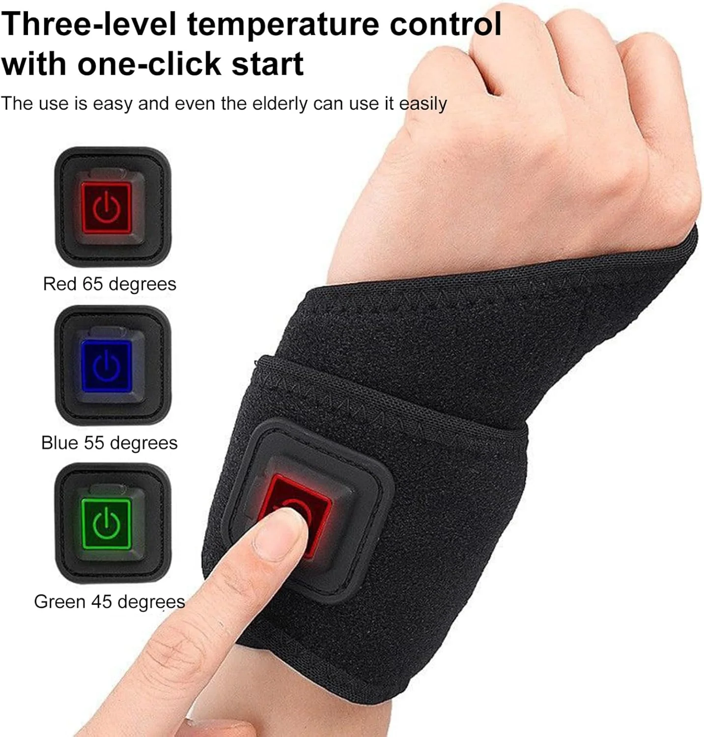 Heated Wrist Wrap,3-speed USB Electric Wrist Wraps | Home Supplies for Winter Fitness Recovery Spa Relaxation Wellness Routine Post-workout Indoor Arm Support