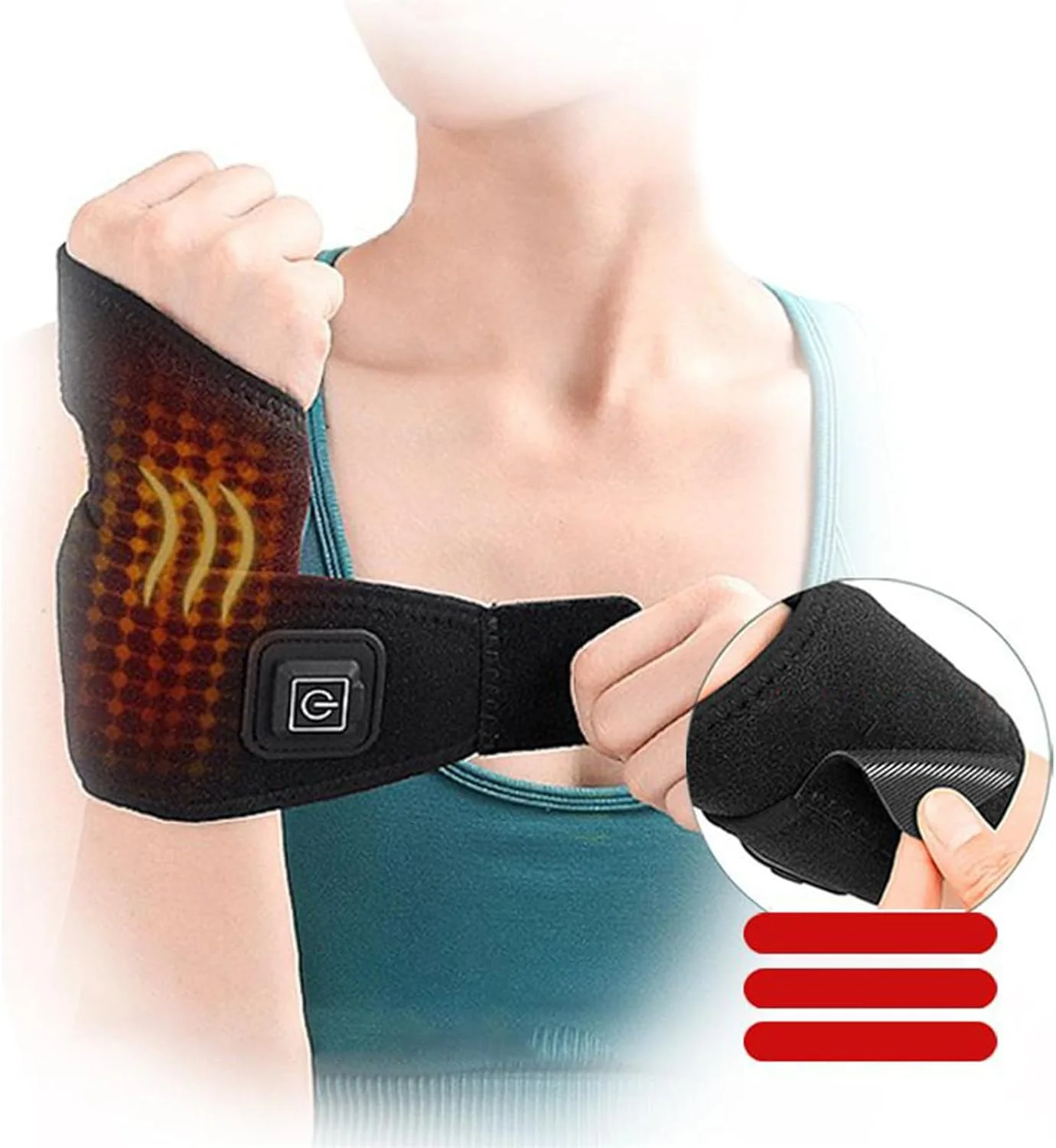 مچ بند گرمایشی | مچ بند برقی بی سیم USB با 3 سرعت - لوازم خانگی برای ریکاوری تناسب اندام زمستانی، اسپا، آرامش، روتین سلامتی، پشتیبانی بازو در داخل خانه بعد از تمرین