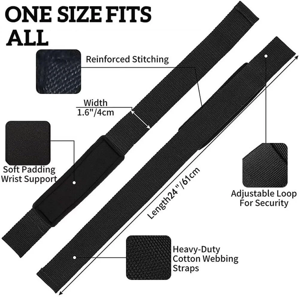 Gym Wrist Straps, Exercise Straps for Deadlifts and Powerlifting Exercises