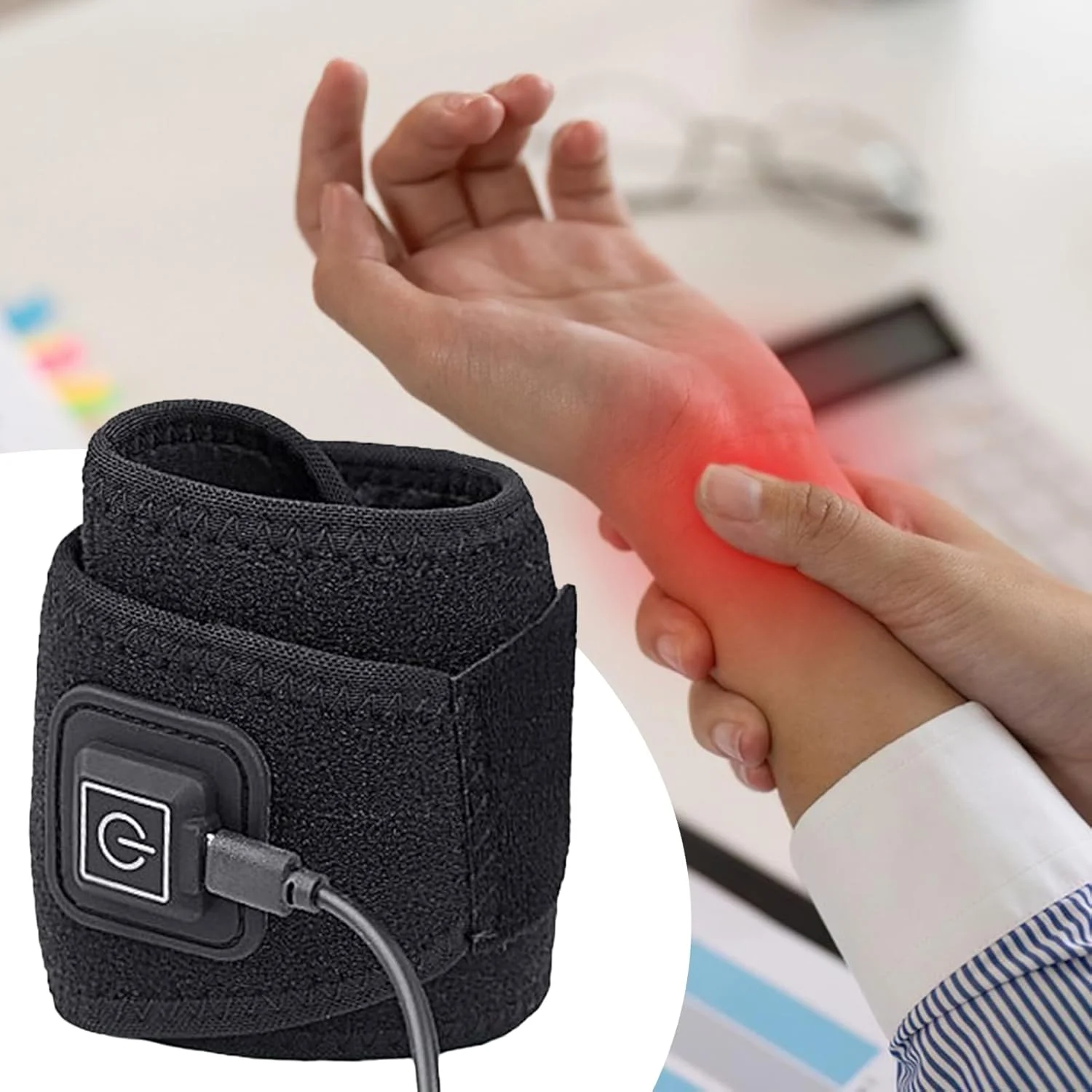 مچ بند گرمایشی - مچ بند برقی USB با 3 سرعت، لوازم خانگی برای ریکاوری تناسب اندام زمستانی، آرامش اسپا، روتین سلامتی، پشتیبانی داخلی بازو بعد از تمرین