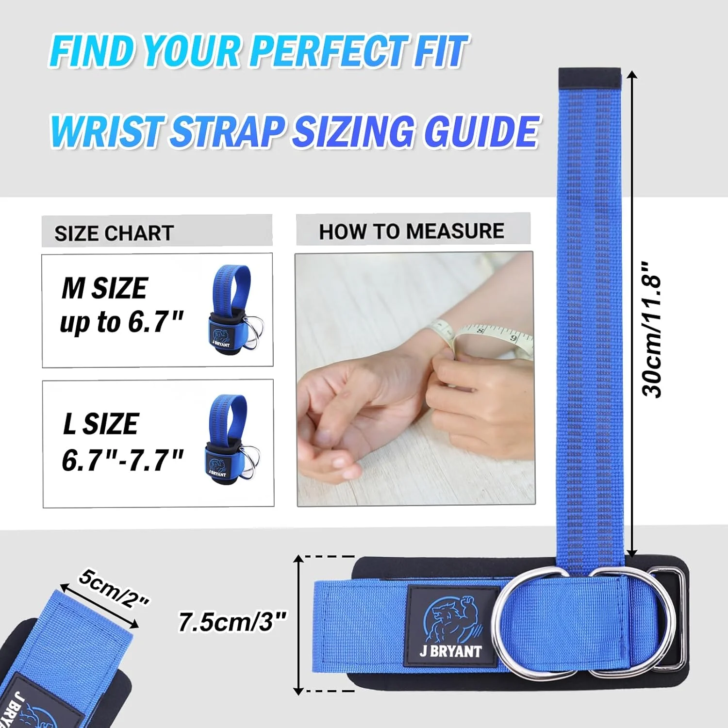 Wrist Cuffs Weight Lifting Straps with Sliding Dual D-Rings – Adjustable Wrist Support for Cable Machine & Arm Training