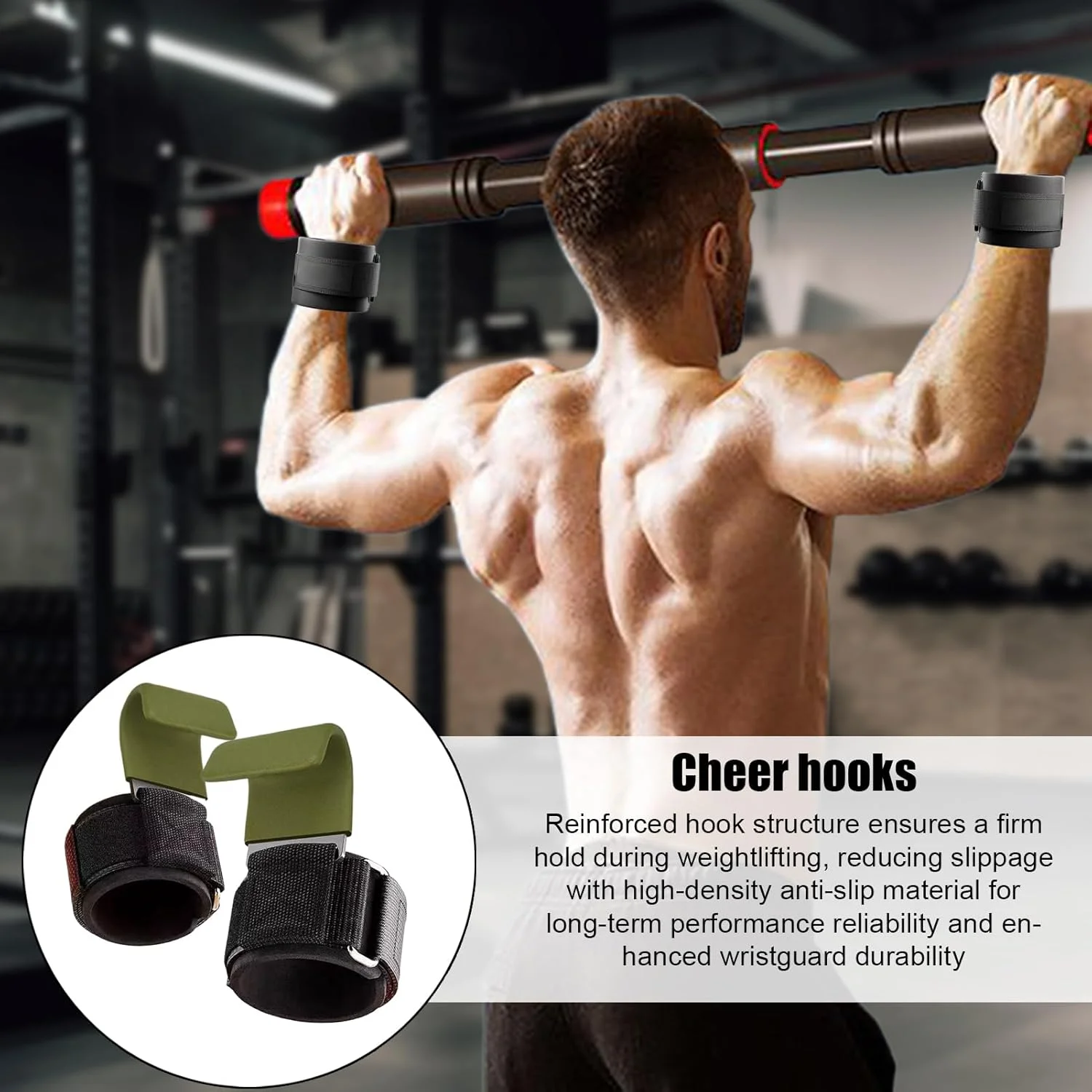 مچ بند لیفتینگ برای مردان | قلاب های گریپ بدنسازی - قلاب های مچ بند ارگونومیک با پد برای تمرین، خانه، تمرینات قدرتی، باشگاه