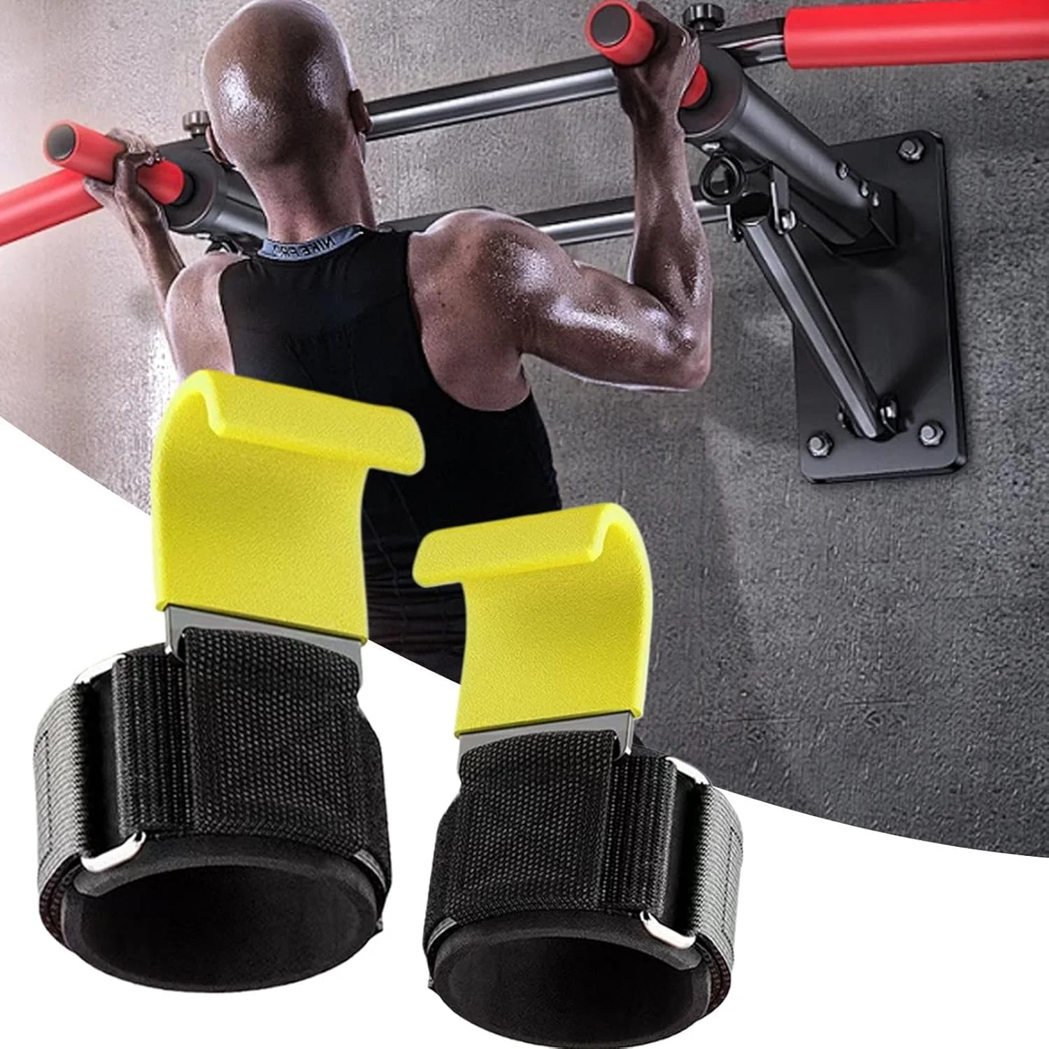 مچ بند وزنه برداری - قلاب های گیره بدنسازی | مچ بند ارگونومیک پد دار برای تمرین، خانه، تمرینات قدرتی، باشگاه