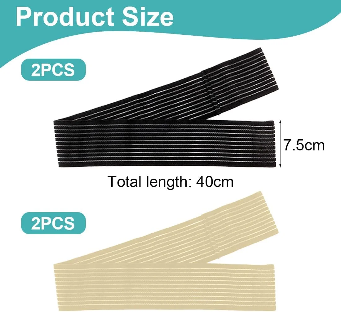 مچ بند کشی الاستیک SGERUFZ، بسته 4 عددی، با بندهای تنفسی، مشکی و رنگ بدن، مناسب برای باشگاه، تنیس و تمرینات قدرتی، унисекс