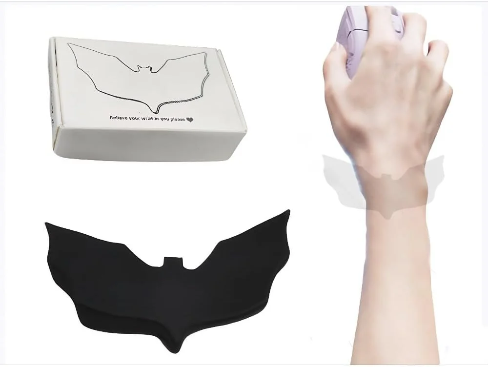 پشتیبانی مچی ارگونومیک طرح خفاش Donop - طراحی شده برای موس، تسکین دهنده خستگی مچ و سندروم تونل کارپال، مناسب برای دفتر، کامپیوتر و لپ تاپ