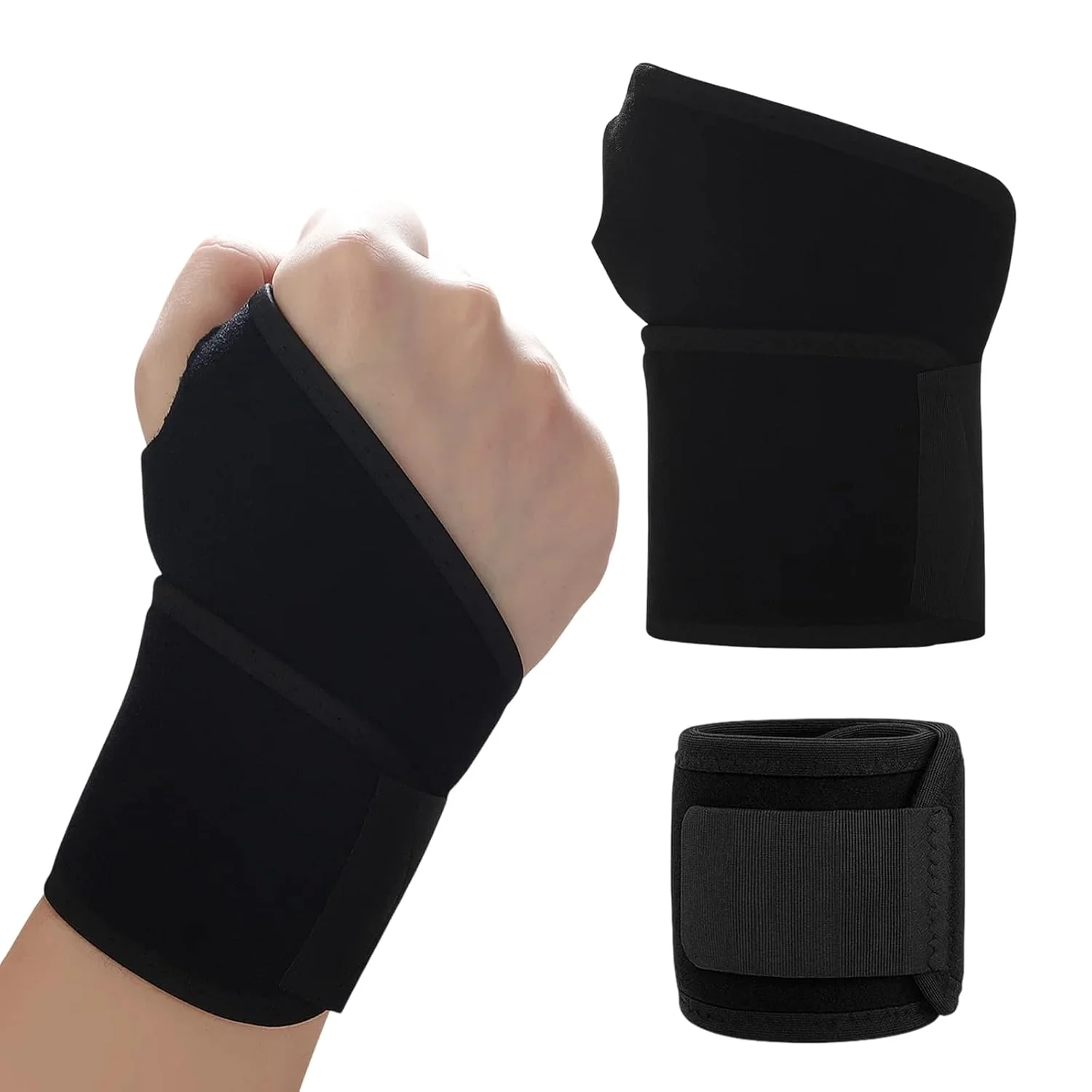 مچ بند MIRJXB، مچ پیچ، مچ بند تونل کارپال مردانه، مشکی، سایز One Size، بسته 2 عددی، مچ بند حمایتی برای استفاده در هر مکان برای تناسب اندام، وزنه برداری