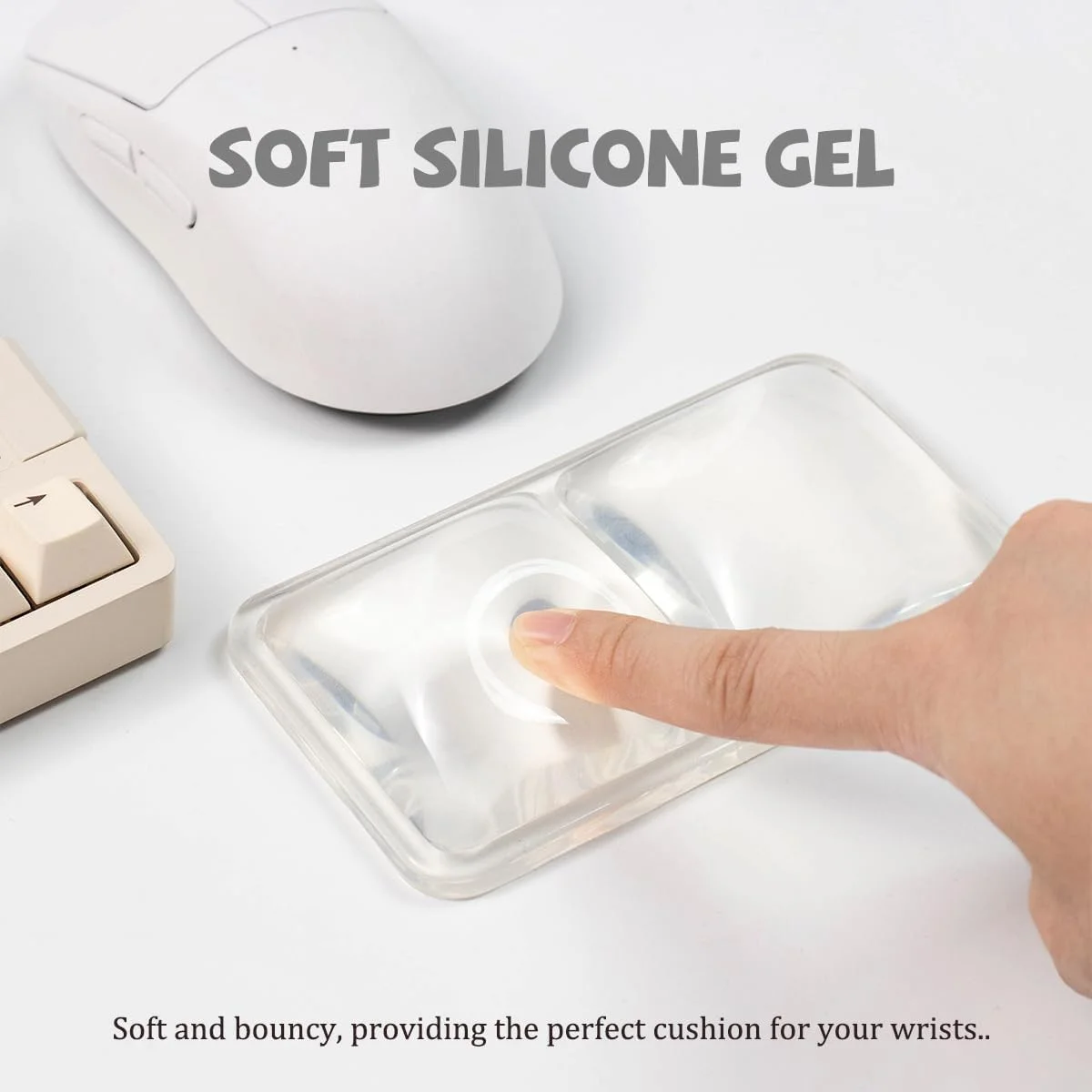 تکیه گاه مچی ژله ای سیلیکونی، تکیه گاه مچی ماوس شفاف و طرح بلوک فانتزی