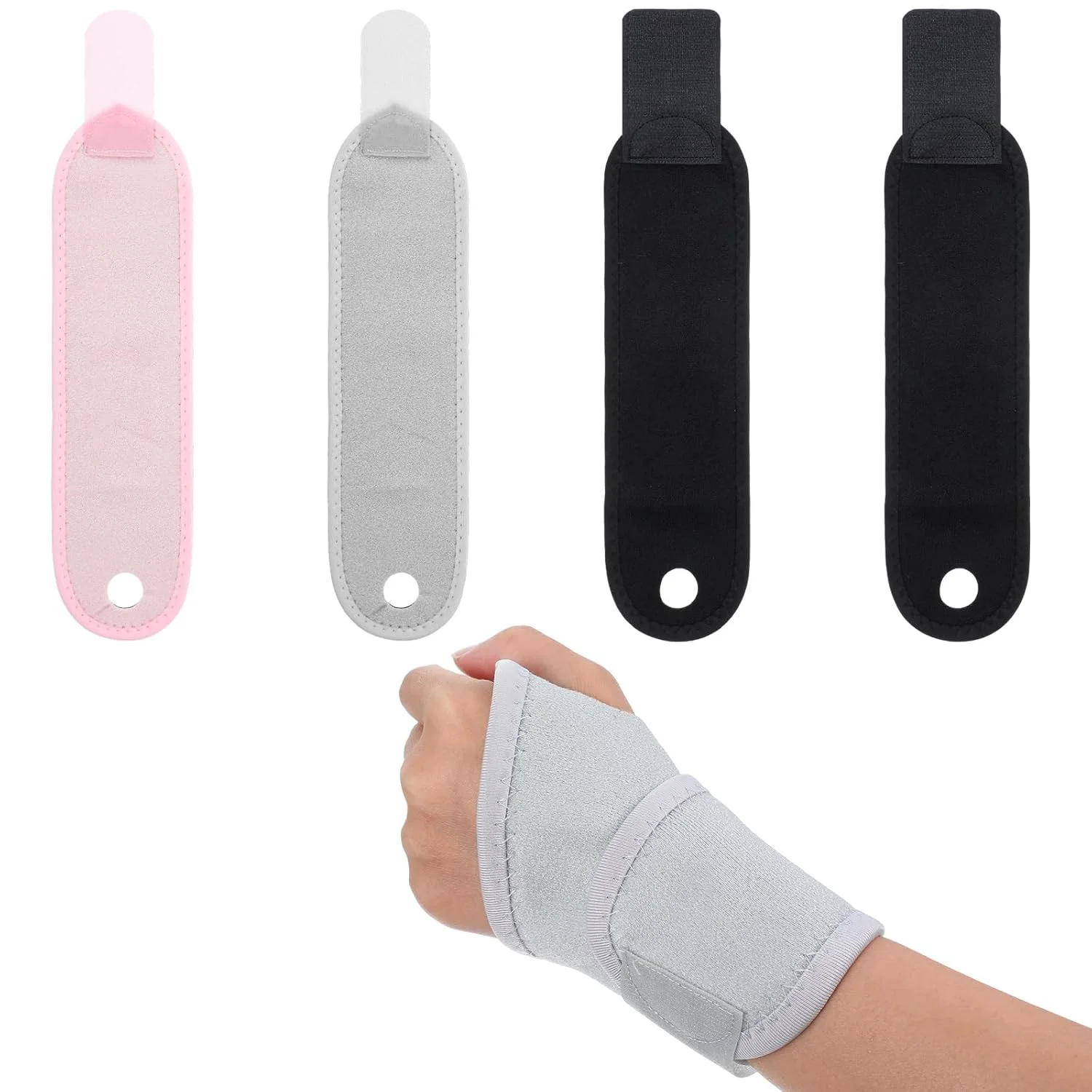 بسته 4 عددی مچ بند طبی کودکانه XLIUAX، مچ بند برگشت پذیر با بندهای فشاری قابل تنظیم برای خواب شبانه و فعالیت های ورزشی کودکان، 34.5x7 سانتی متر